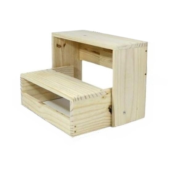 Rampa Para Pet Escada Pet Dobrável 3 Tamanhos Rampa Para Pet Cachorro Gato Madeira Multiuso Seguro E Prático("M" COM 2 DEGRAUS)