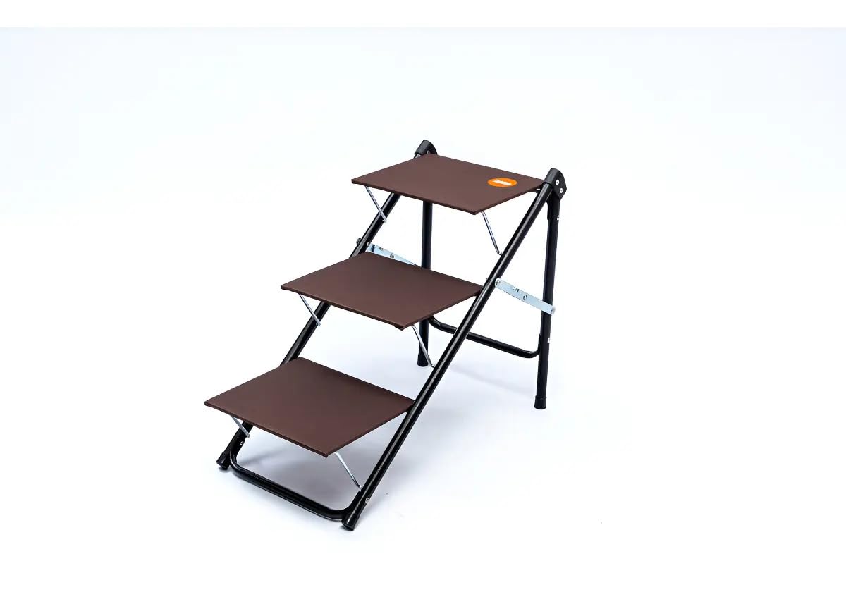 Escada Pet Tubline Slim Aço Dobrável 46,5cm Altura Cor Marrom-escuro | Slim, Pet,