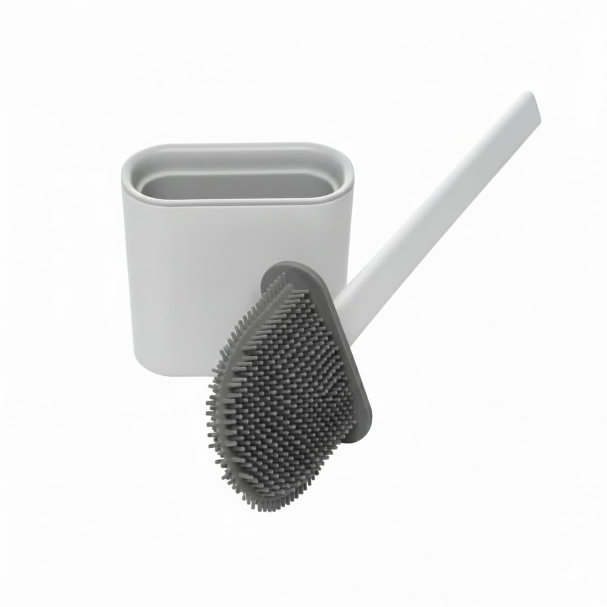 Escova Sanitária Silicone com Suporte de Parede em Plástico 36x8cm