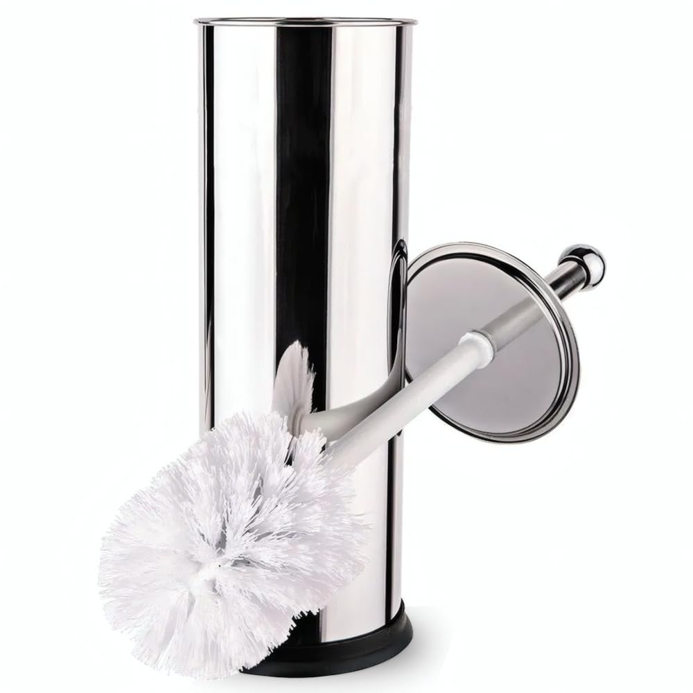 Escova Sanitária Inox com Suporte Design Moderno Higiene Eficiente e Alta Durabilidade Ideal para Banheiro Lavabo e Uso Residencial ou Profissional Linha Premium