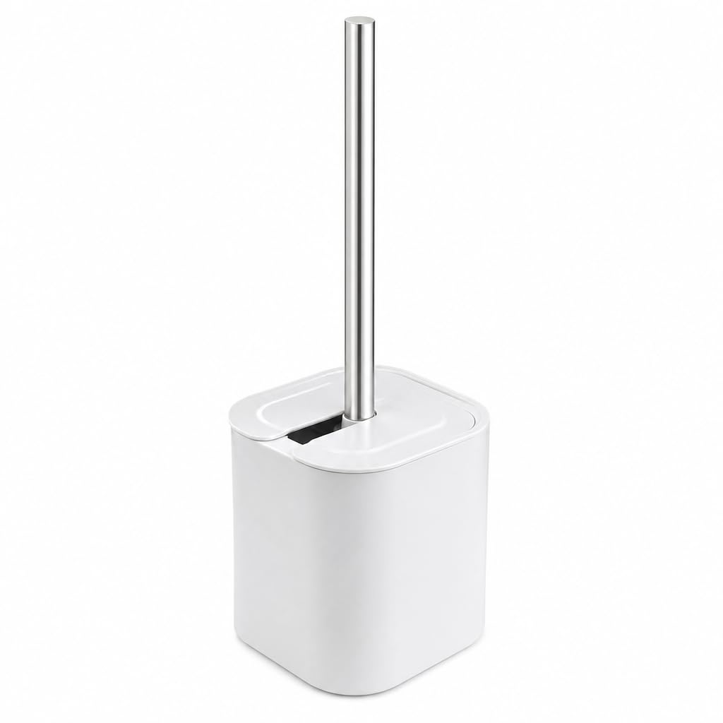 Escova Sanitária Suporte Aço Inox Polipropileno Branca 38x11cm