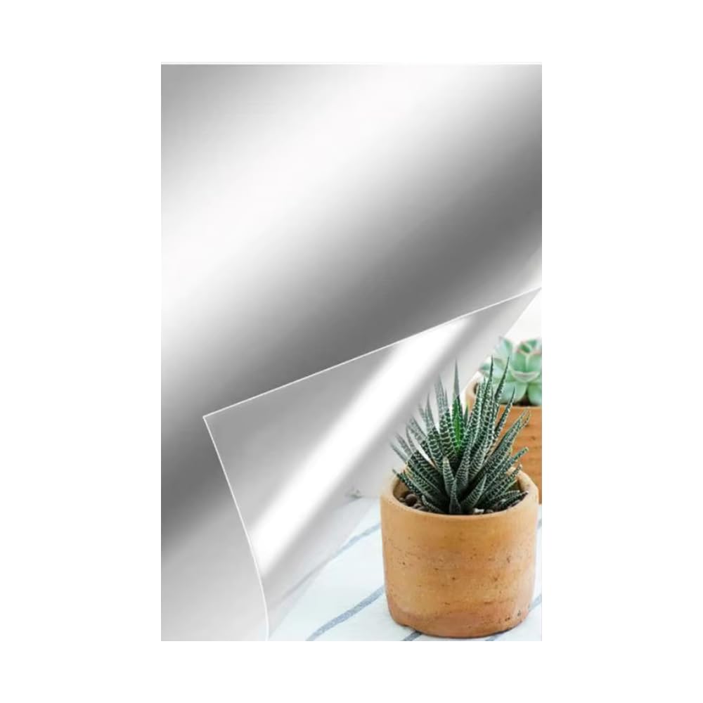 Genérico Tipo de quarto Casa Forma Retangular Espelho Adesivo Retangular 30x40cm - Espelho Autocolante Decorativo para Parede Lisa, Banheiro, Quarto e Sala - Sem Furar Parede - Amel