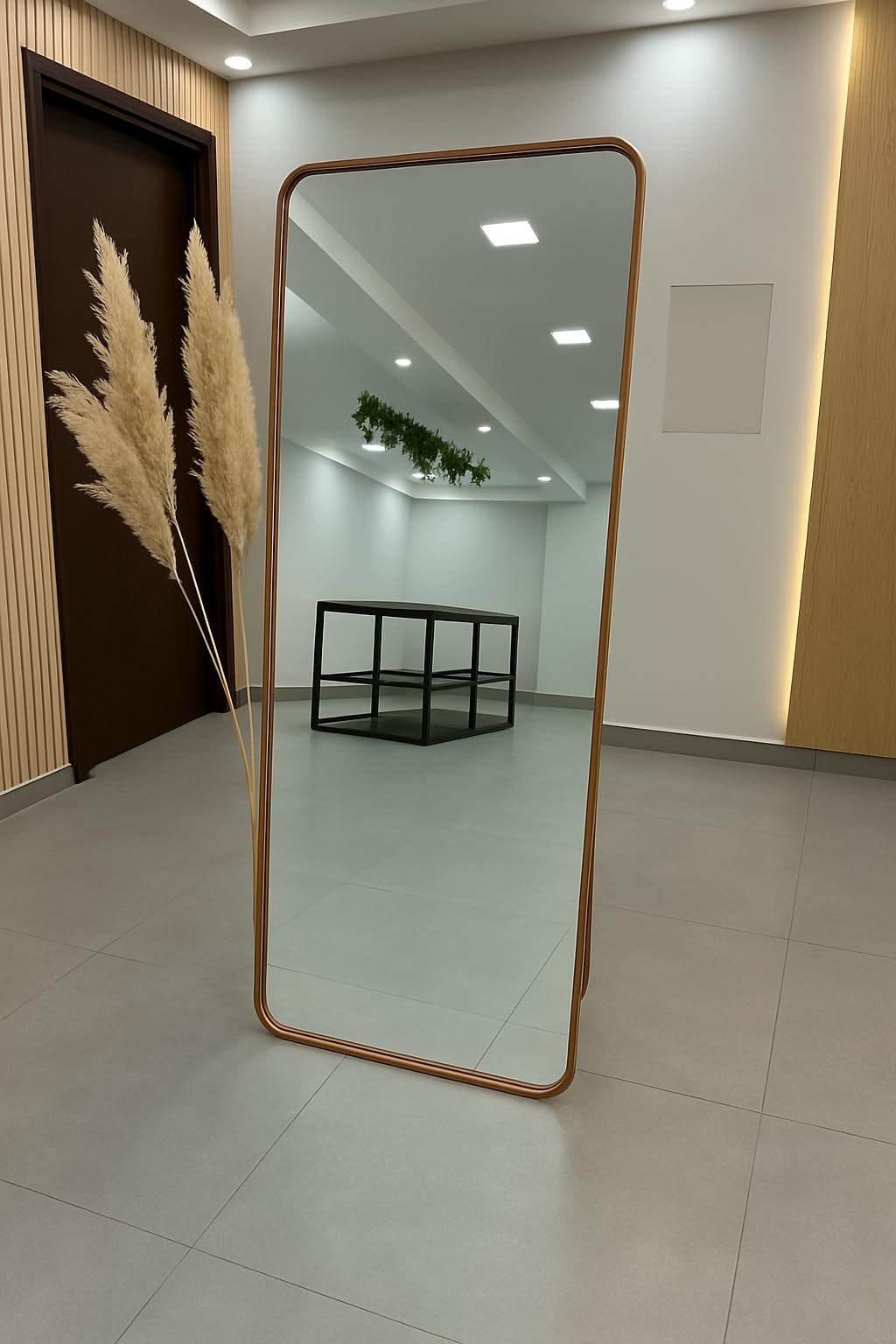 Cubas e Gabinetes Espelho Retangular com suporte de Chão com Moldura em aluminio ou 170x70cm Corpo Inteiro (Rose Gold, 170x70)