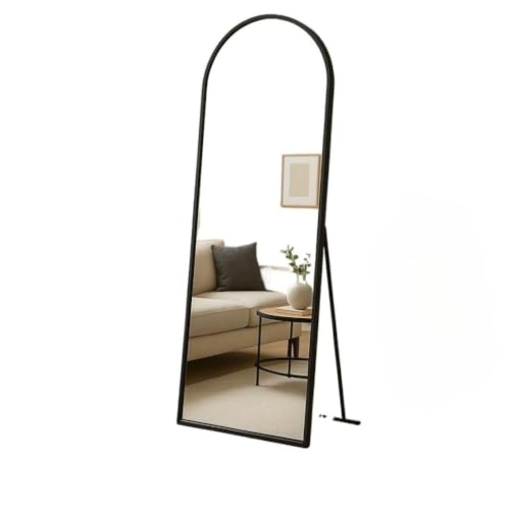 Espelho de Corpo Inteiro 40x110cm com Moldura Decorativa, Espelho de Chão e Parede para Sala, Quarto e Closet, Espelho Grande Moderno (Preto)