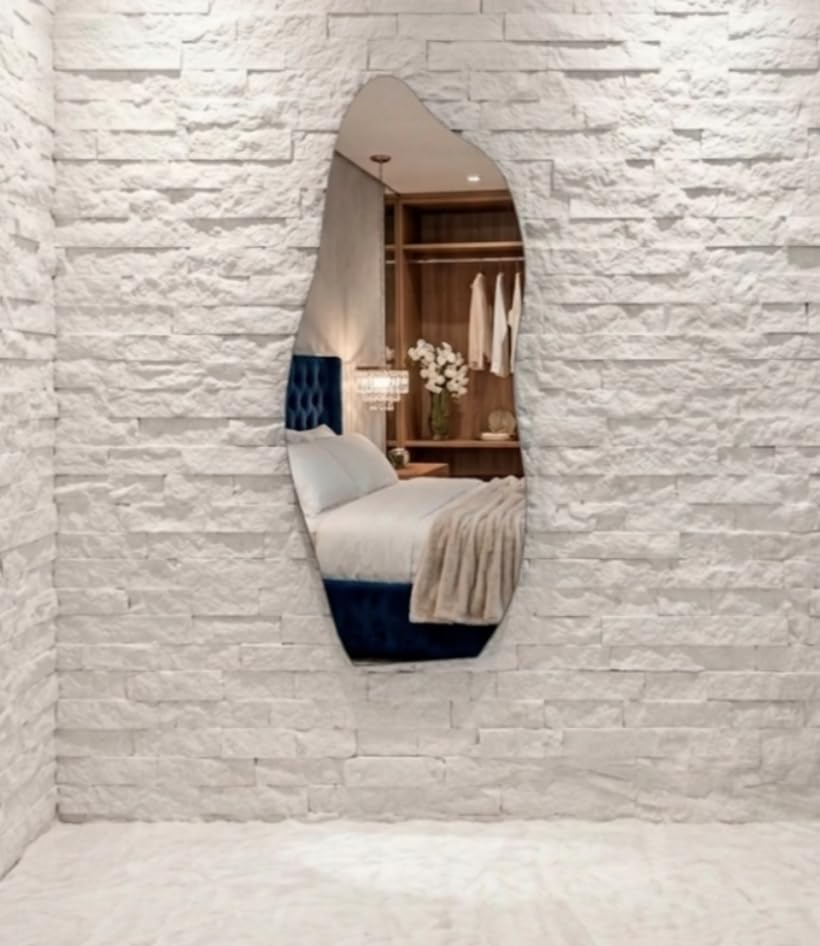Espelho Orgânico Corpo Inteiro 120x50cm Polido para Quarto e Sala