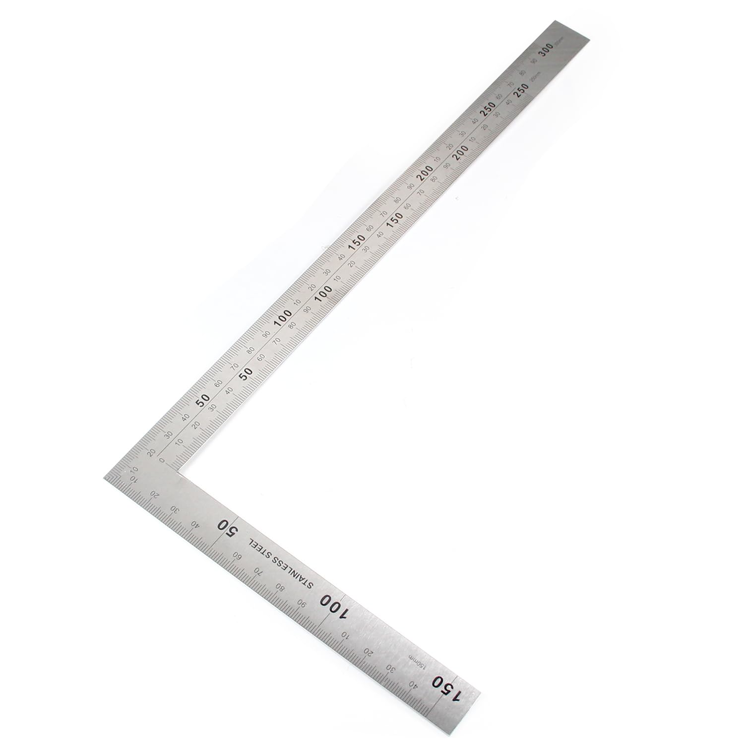 Auniwaig Régua de Ângulo Reto, Régua Em Forma de L de Aço Inoxidável 150×300Mm, Ferramenta de Esquadro de 90 Graus, Ferramentas de Carpintaria Para Enquadramento.
