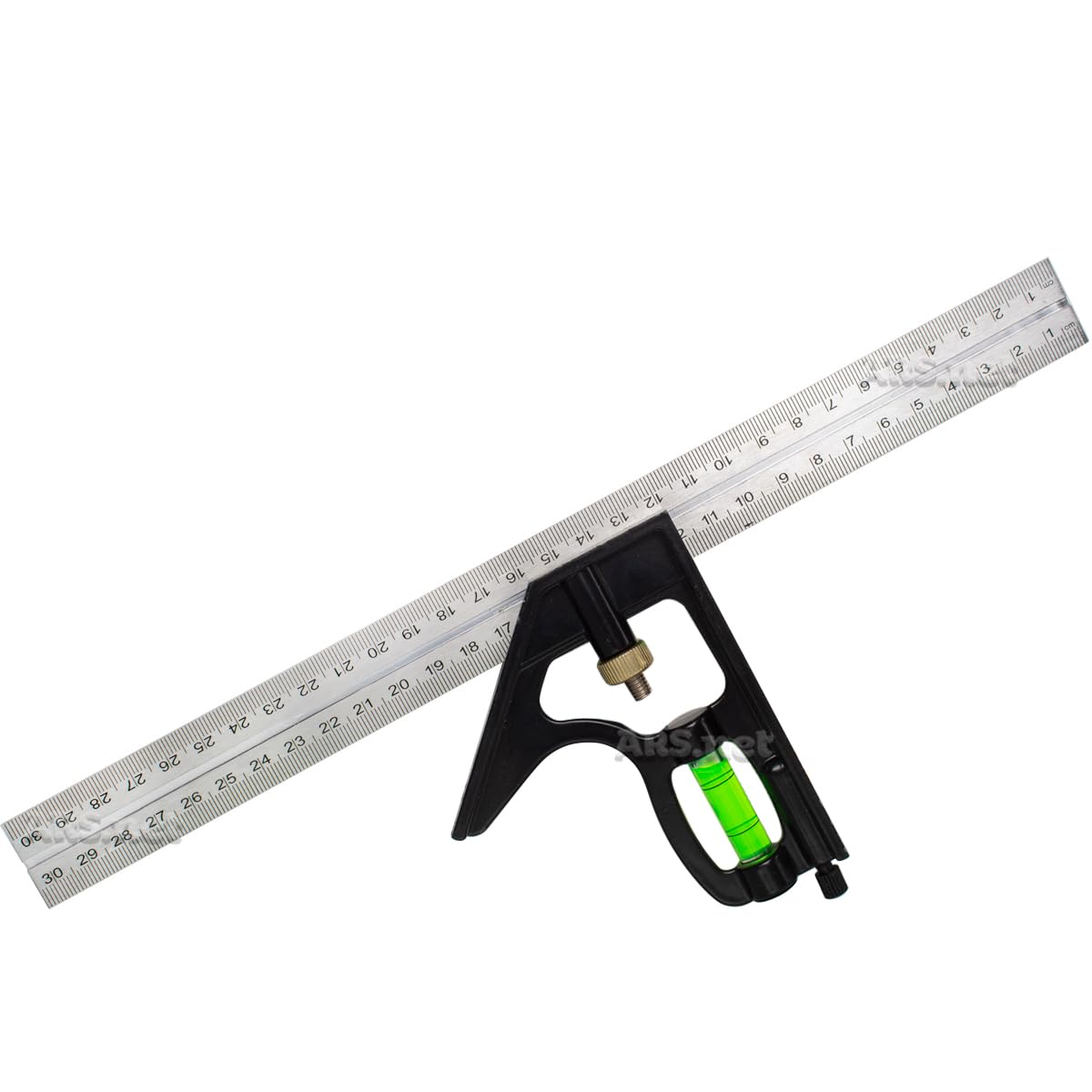 Esquadro Combinado com Nível Régua Inox 30cm 12 Polegadas Profissional em Aço Inoxidável