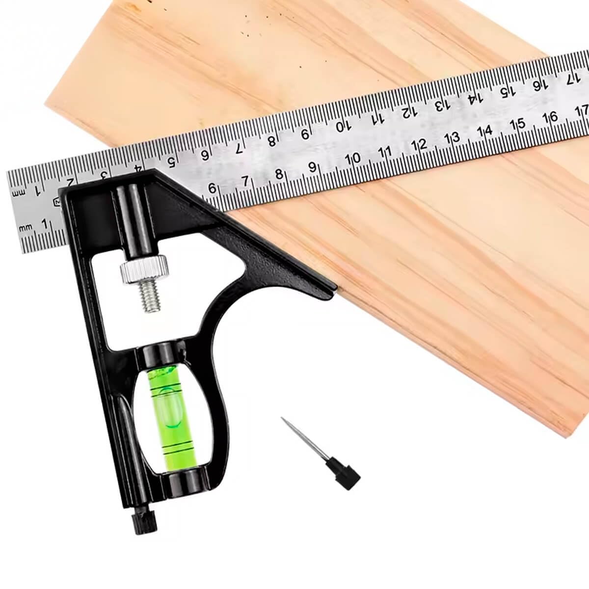 Esquadro Combinado com Nível Régua Inox 30cm