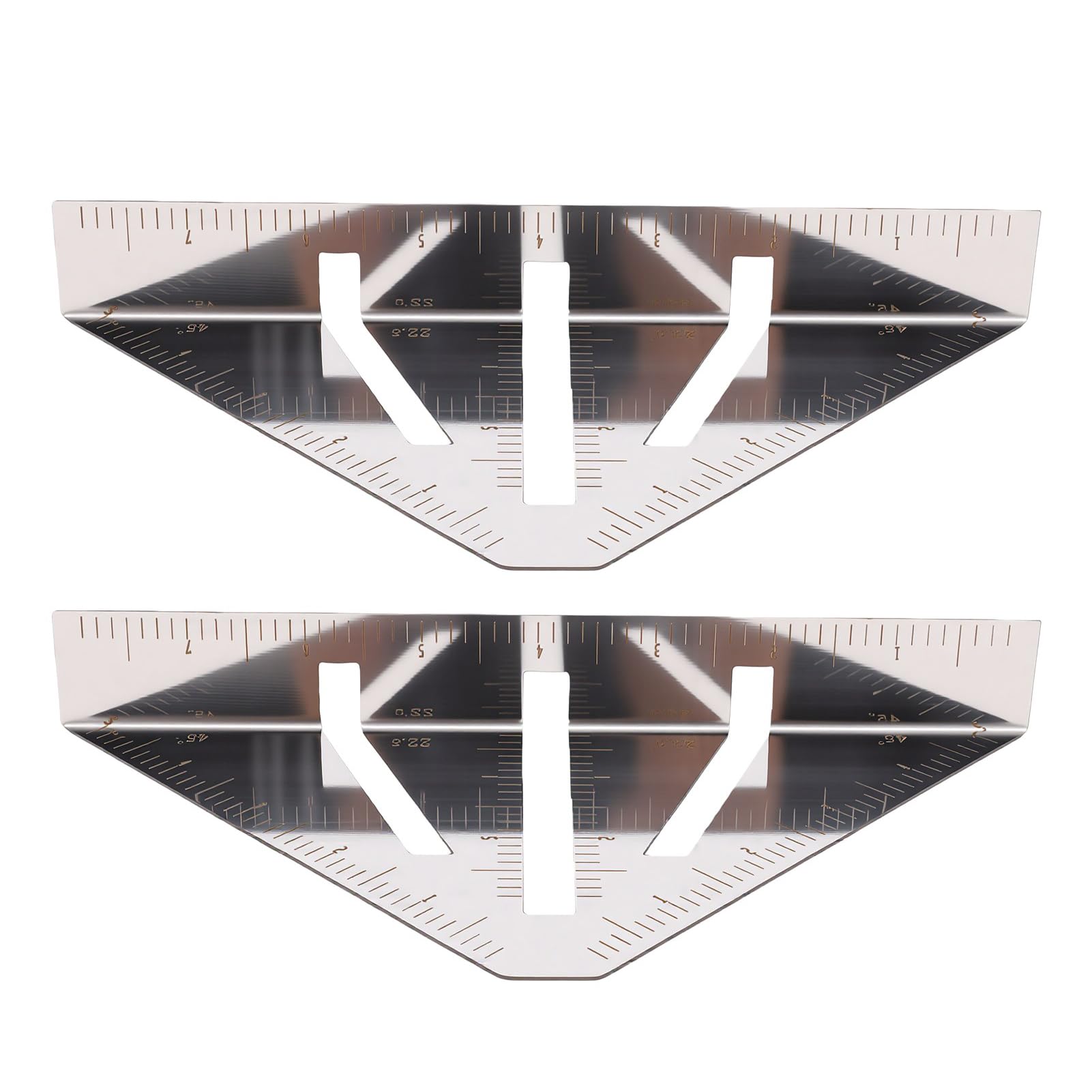 Zopsc Esquadro de Marcacao de 8 Polegadas, Regua de Medicao 22.5° a 90°, | Medidor de esquadria de aço inoxidável resistente para soldagem, encaixe de tubulação, layout de ferro angular, pacote com 2