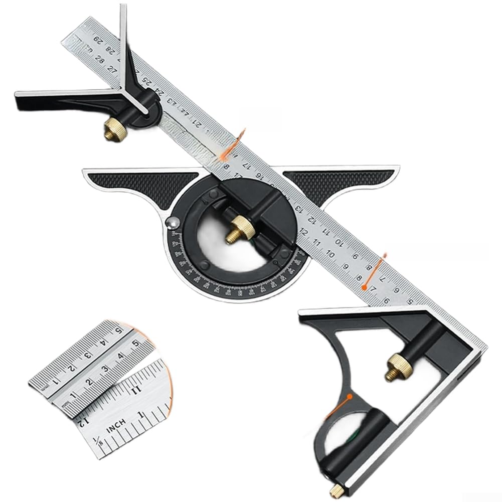 Esquadro Combinado Aço 30cm Precisão Esquadro Combinado Aço 30cm(E) | Aço inoxidável, medição precisa, durabilidade extrema, escala gravada clara, uso profissional