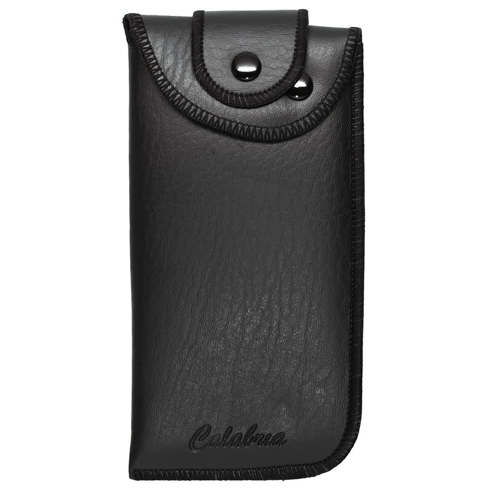 Estojo de óculos com fecho de cinto vertical em couro PU vintage fino para óculos de sol bolsa de óculos de sol fecho de botão