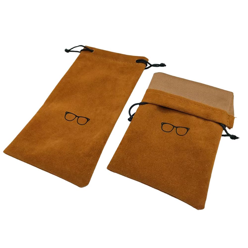 Bolsa de óculos de tecido flocado macio – Estojo de óculos de sol moderno com cordão para proteção portátil