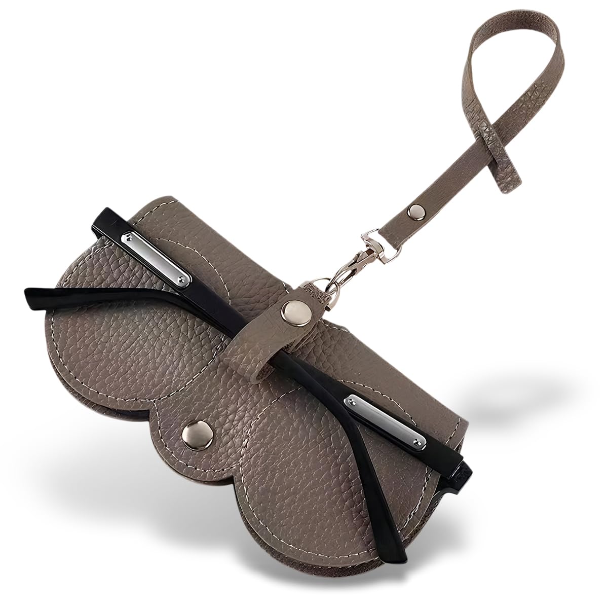 Estojo de óculos de sol de couro macio com alça bolsa de óculos portátil para viagens, homens e mulheres, porta-óculos antiarranhões