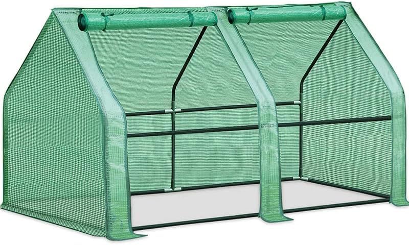 Estufa de plástico pequena para jardim com prateleiras ao ar livre portátil galpão de flores plantas frutas legumes, branco, 180x90x90cm