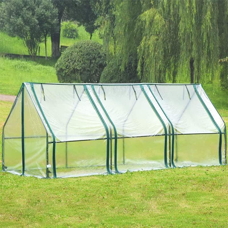 Estufa de plástico pequena para jardim com prateleiras ao ar livre portátil galpão de flores plantas frutas legumes, transparente, 180x90x90cm