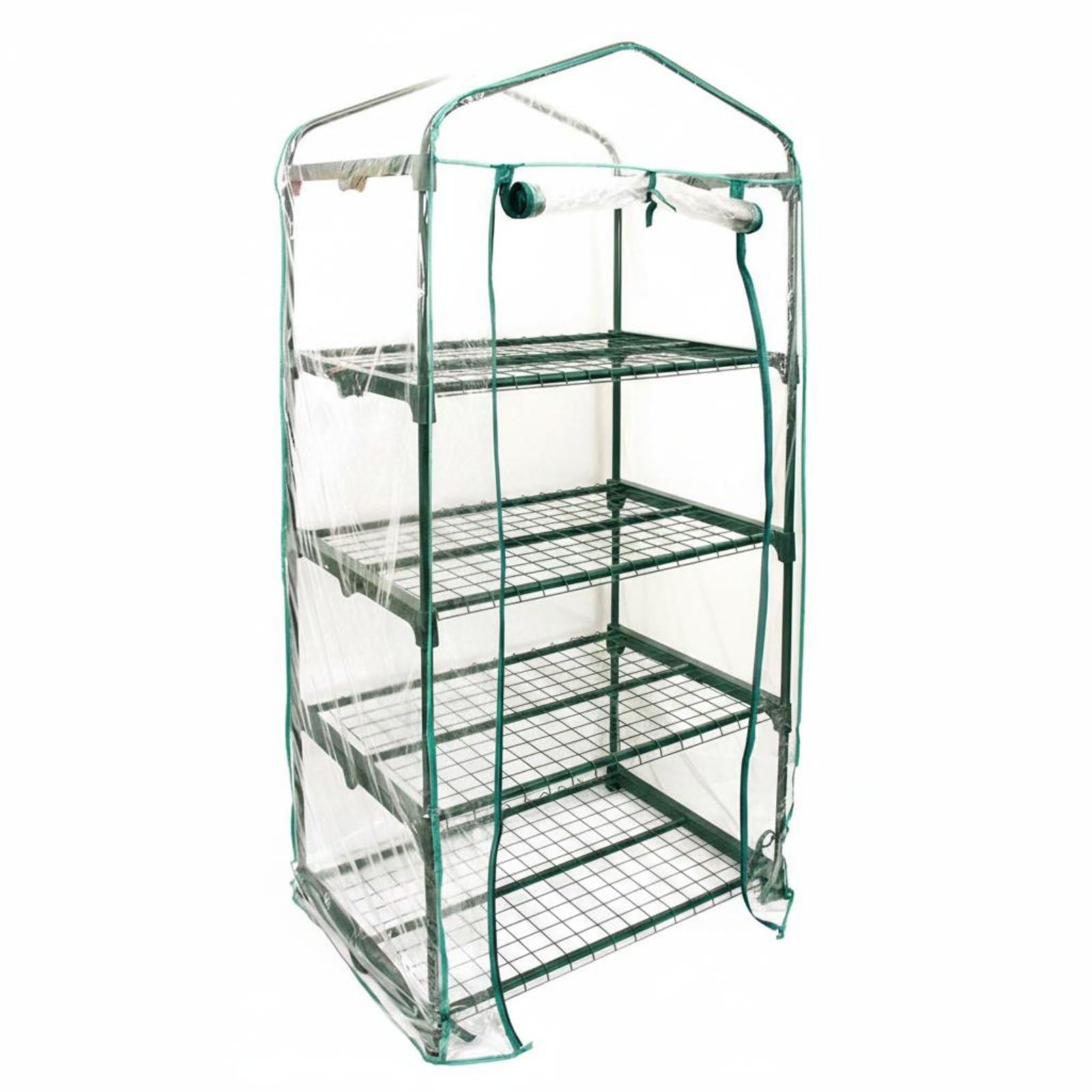Cobertura portátil para estufa, mini estufa, tenda para plantas, abrigo externo em PVC transparente, cobertura leve para jardim, ideal para vasos de , Estufa de 4 níveis