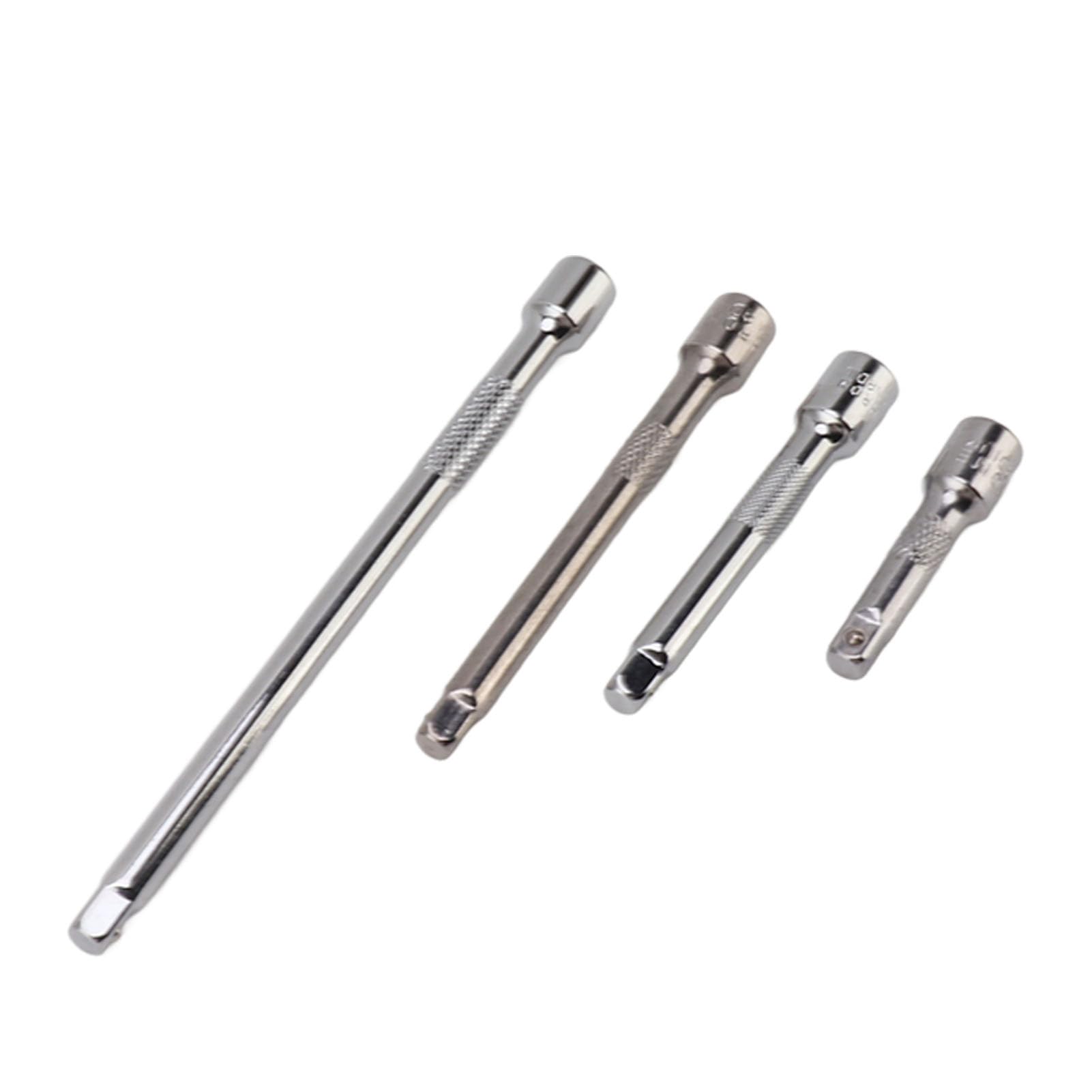 Conjunto de Barra de Extensão de Soquete de Unidade de 4 Unidades de 1/4 pol. Com Design de Aderência Aprimorado para Afrouxar Fixadores Em Espaços Confinados, Eixo Longo 50 Mm