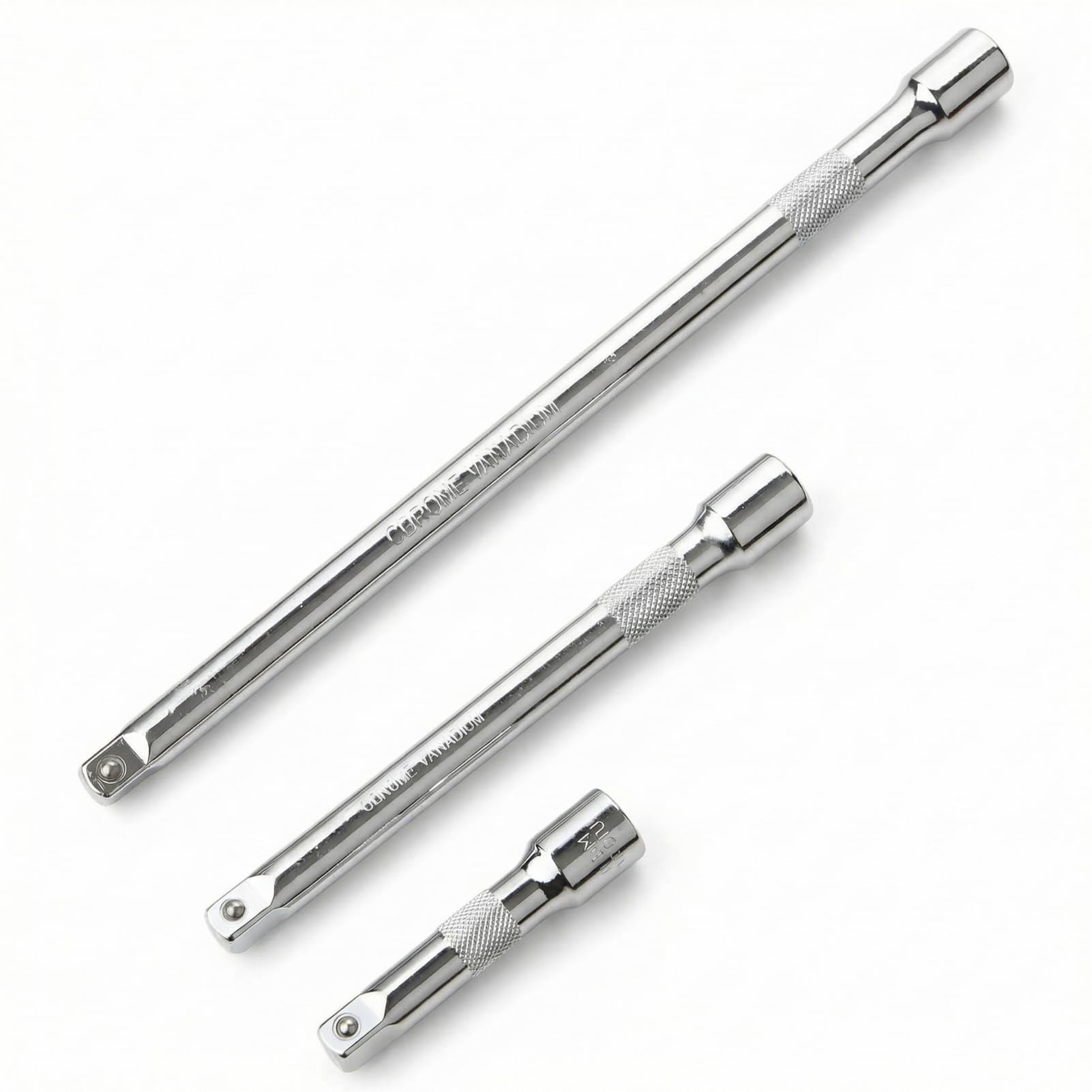 Conjunto de barra de extensão de soquete de 0,9 cm, conjunto de extensão de soquete profissional inclui extensões de 9,5 cm e 25,4 cm, estrutura de aço Cr-V premium