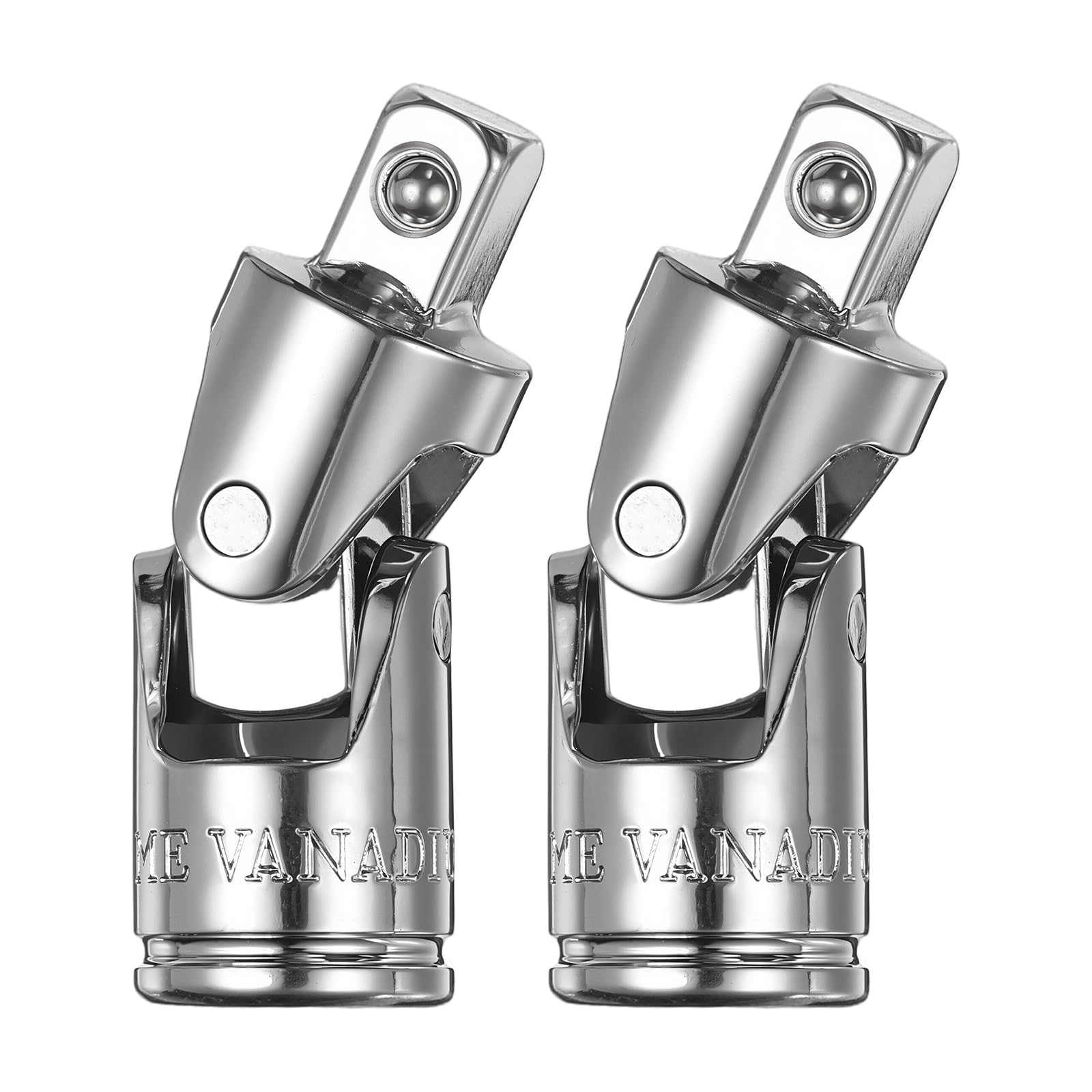 HARFINGTON 2 peças de adaptador de soquete de junta universal 1/10.2 cm 40CR adaptador de soquete giratório de impacto de aço 90 graus junta universal para chave inglesa, prata