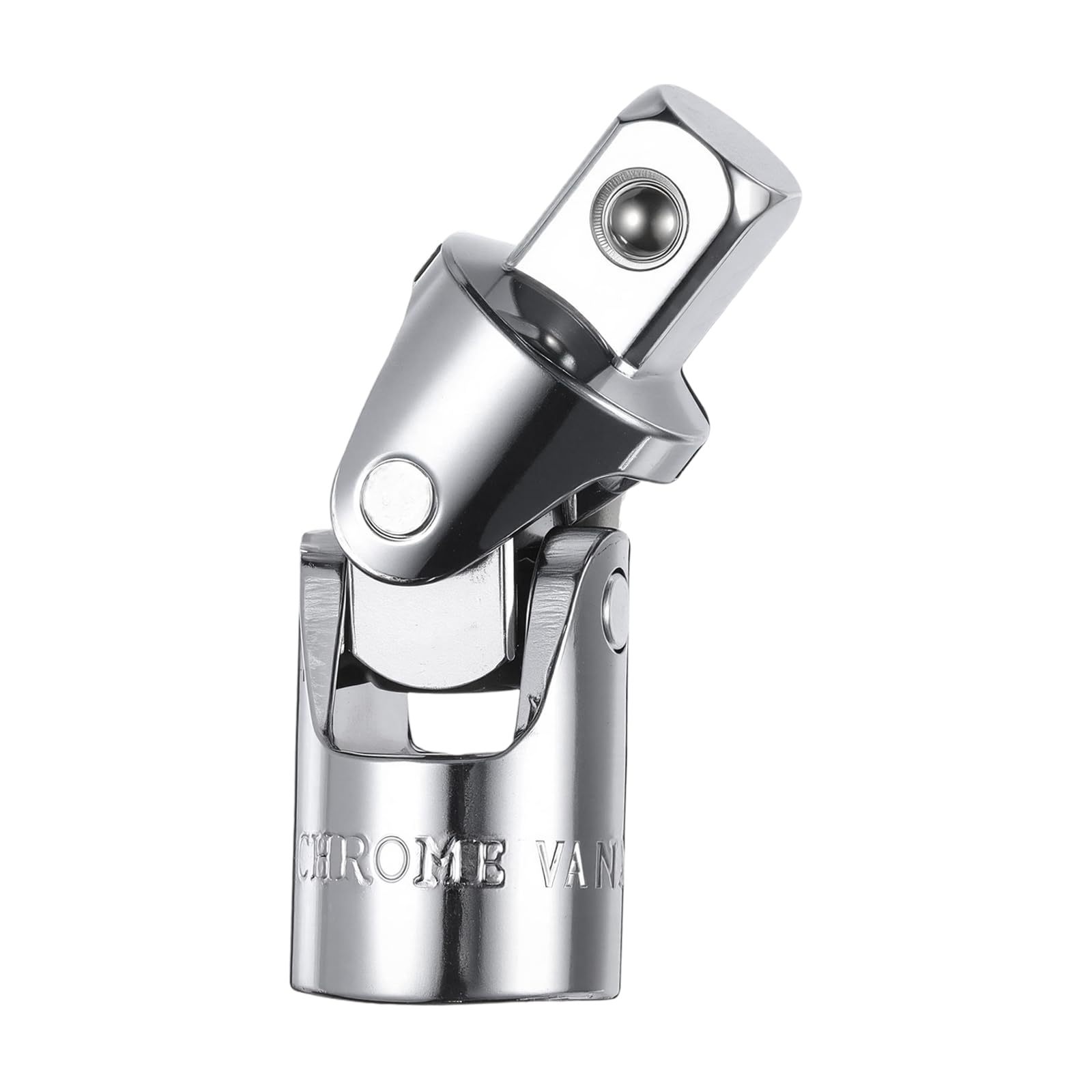 HARFINGTON Adaptador de soquete de junta universal 1/5.1 cm 40CR Adaptador de soquete giratório de impacto de aço 90 graus junta universal para ferramenta de chave inglesa, prata