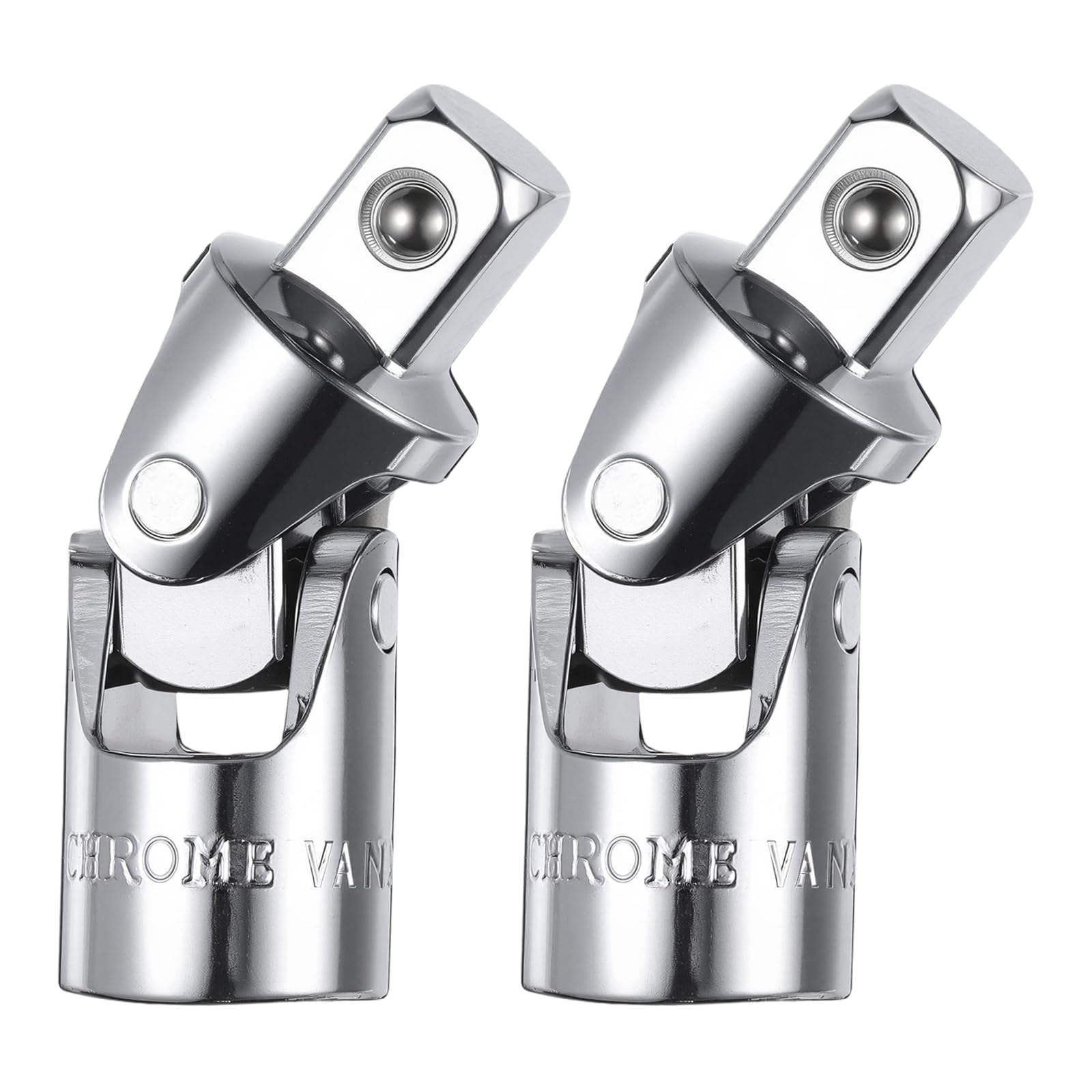 HARFINGTON 2 peças de adaptador de soquete de junta universal 1/5.1 cm 40CR adaptador de soquete giratório de impacto de aço 90 graus junta universal para chave inglesa, prata