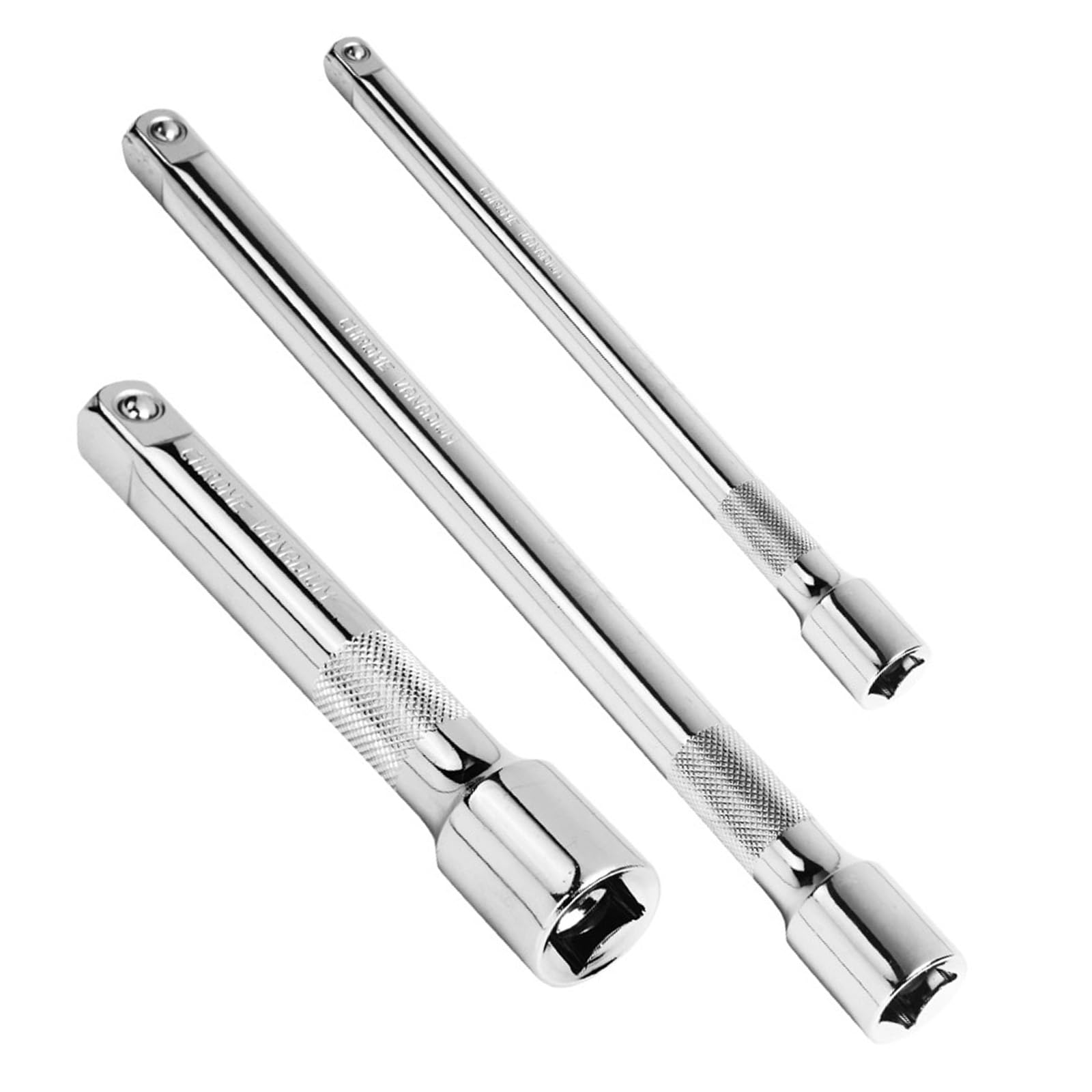 Pacote com 3 peças / conjunto de extensores de haste de extensão de soquete profissional 50 mm, 75 mm, 100 mm, 1 / 4 polegadas, conjunto de extensão de chave de aço forte
