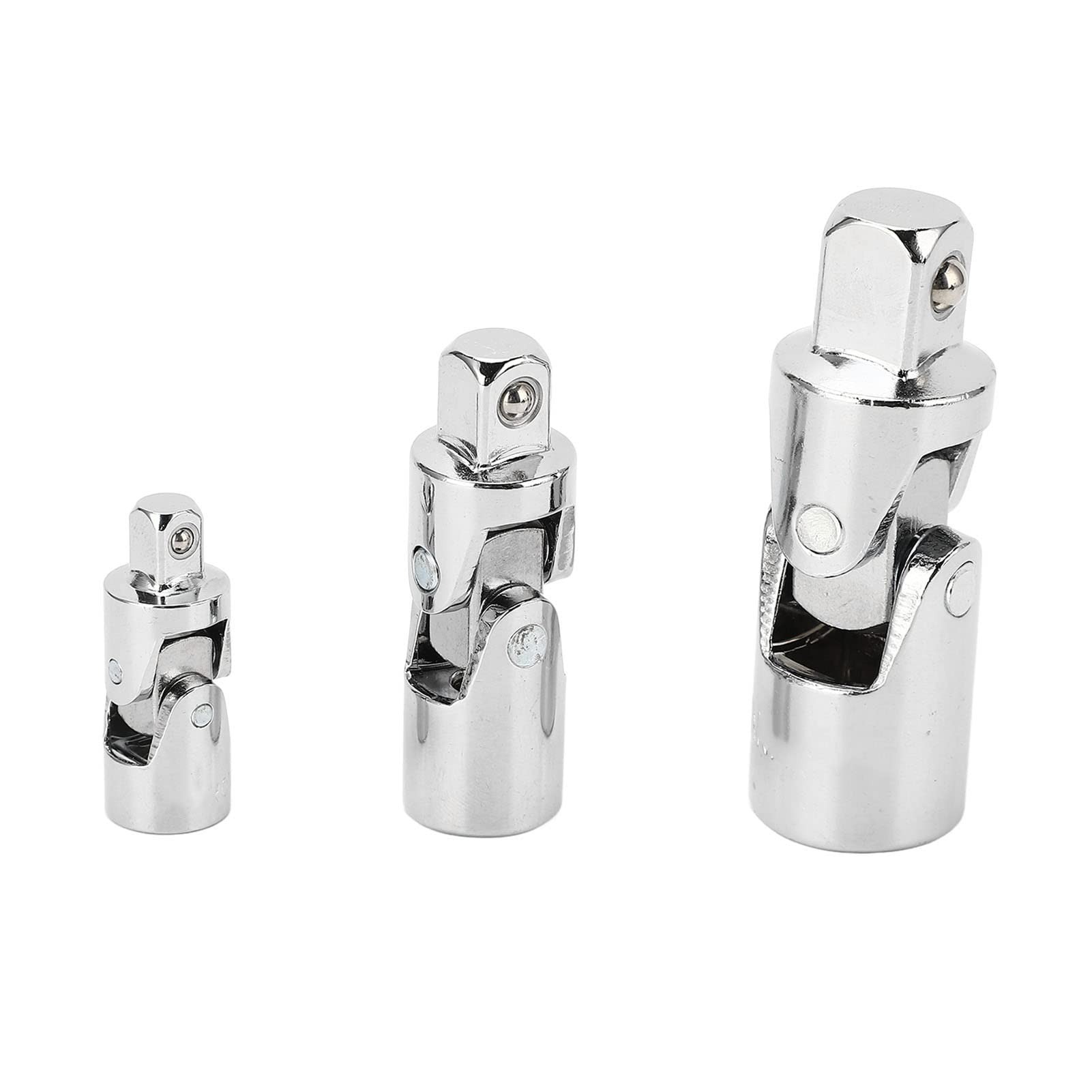 Garosa Conjunto de Adaptador de Soquete, Conjunto de Junta Universal de Aço Cromo Vanádio 3 PCS 1 4 pol. 3 8 pol. 1 2 Adaptador de Soquete Giratório Giratório para Furadeira Elétrica, Chave de