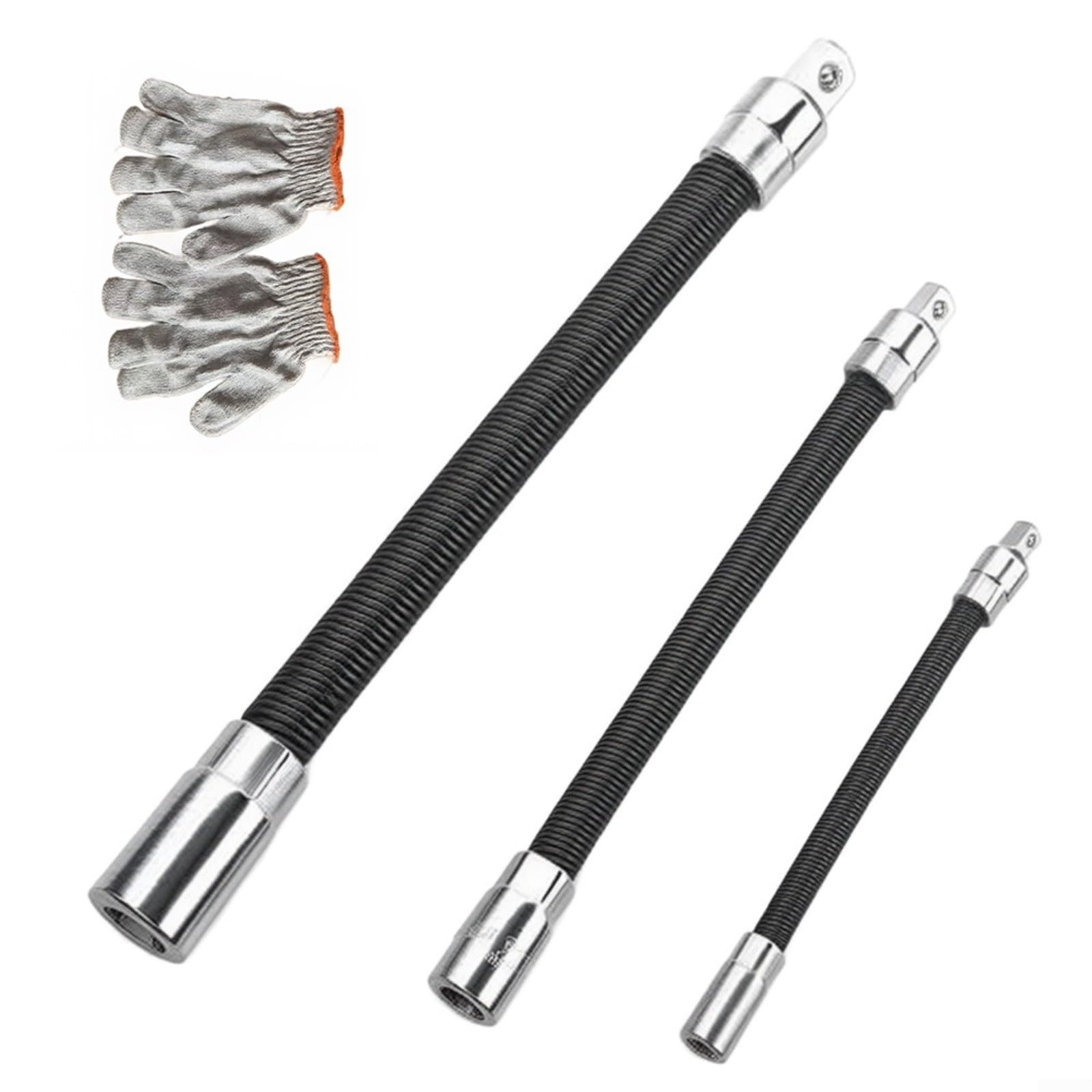 Conjunto de barra de extensão de soquete flexível de 4 peças para | Adaptador de torque de 45° para espaços apertados, ferramentas de acionamento de 1/4 3/8 1/2 pol