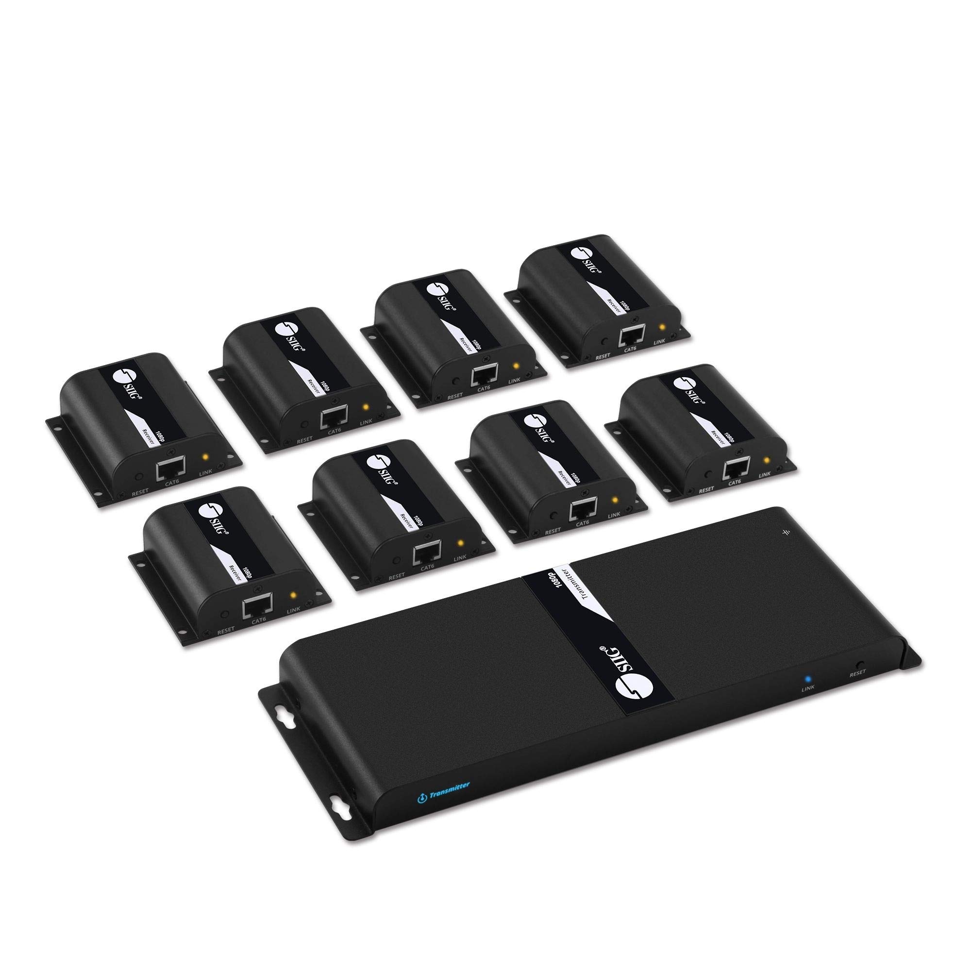SIIG Divisor extensor HDMI, 8 portas - Kit de distribuição HDMI - Resolução Full HD - Controle remoto infravermelho - PLUG-N-PLAY