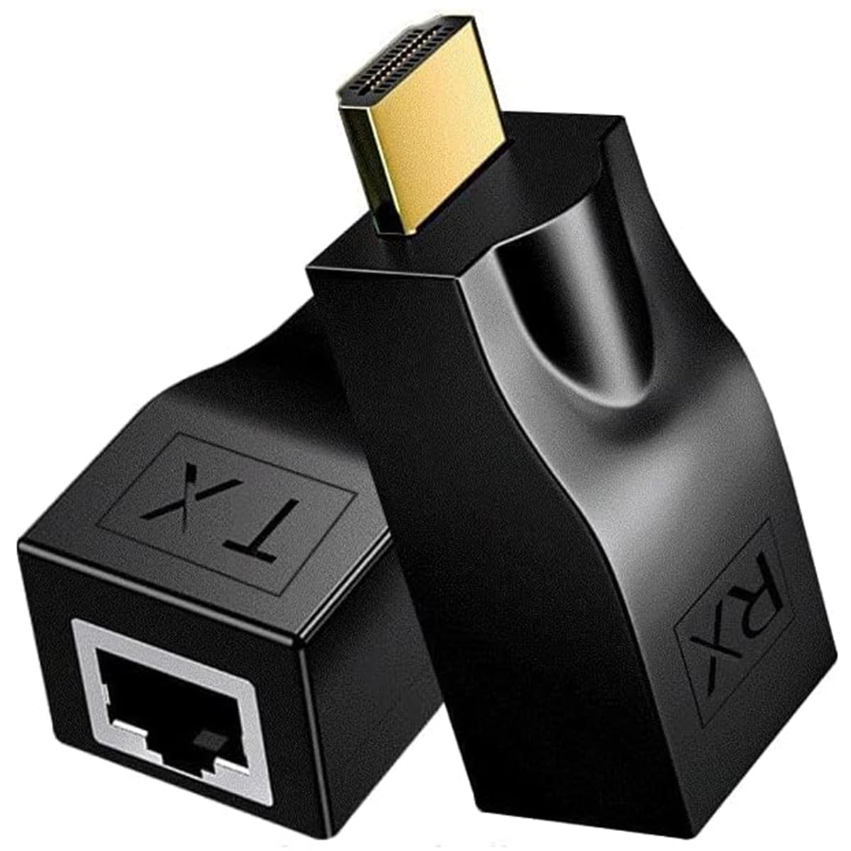 Znoogrn Extensor HDMI para RJ45 4K, extensor HDMI sobre cabo Ethernet Cat 6/7/8, repetidor HDMI para conversor de rede RJ45 para HDTV STB DVD PS4, suporta áudio vídeo 1080p até 30 m