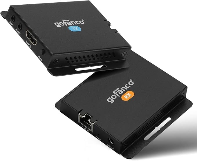 gofanco Balun Extensor Hdmi 4K 120Hz Sobre Cat6A/7, Até 40 Metros, @120Hz Yuv 4:4:4, 32 Gbps, Hdr, Hdcp 2.3/2.2/1.4, Dsc 1.2A, Dual Ir, Edid, Áudio Digital, Latência Quase Zero (Hdext4K120)