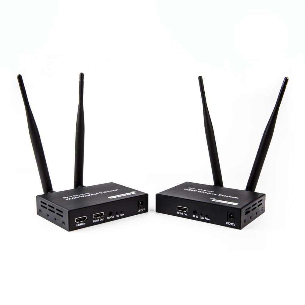 cirilocabos Cirilo Cabos: Extensor HDMI Sem Fio Wireless 200m | Transmissão Full HD 1080p @60Hz | Wi-Fi 5.8GHz | Loop-Out, IR e Plug & Play