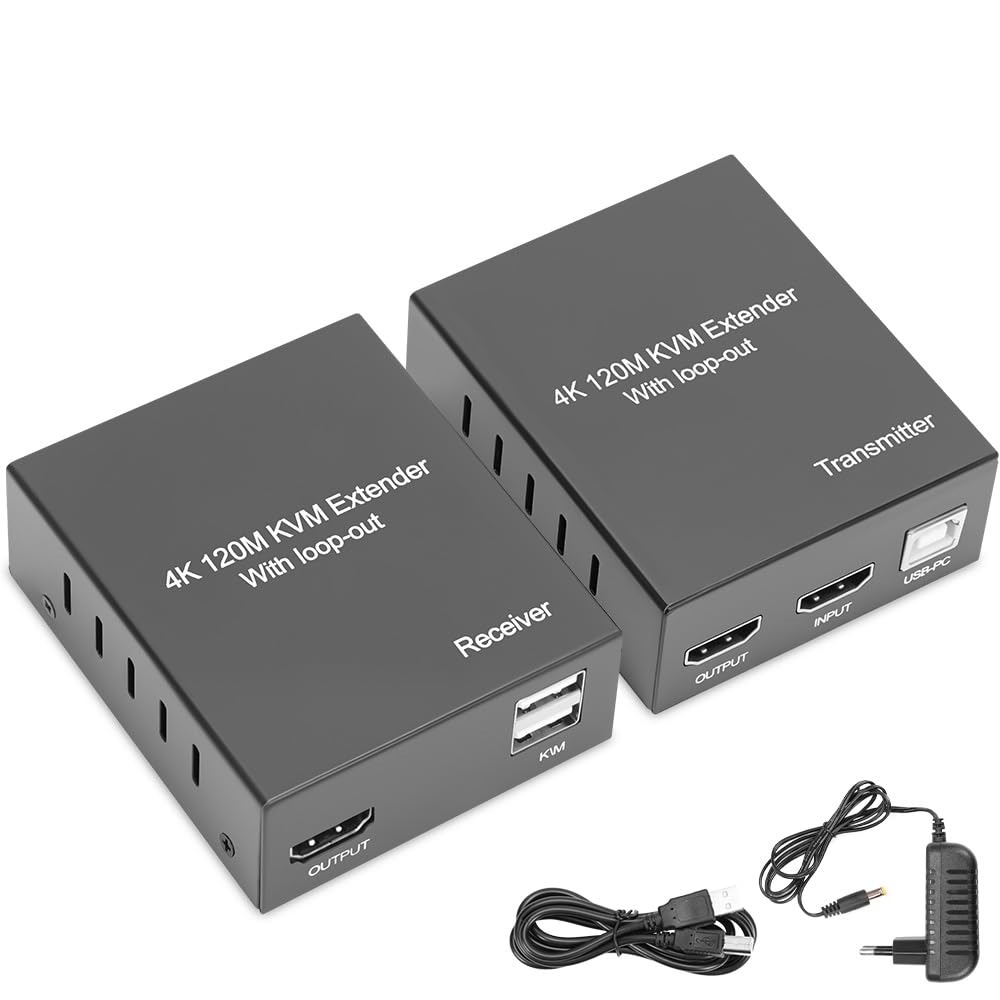 Extensor Hdmi,120 Metros de Transmissão Hdmi Através de Ethernet, Compatível com Os Protocolos Hdcp E Edid, Transmissão Sem Perdas, Compatível com Resolução 4k, 30 Hz