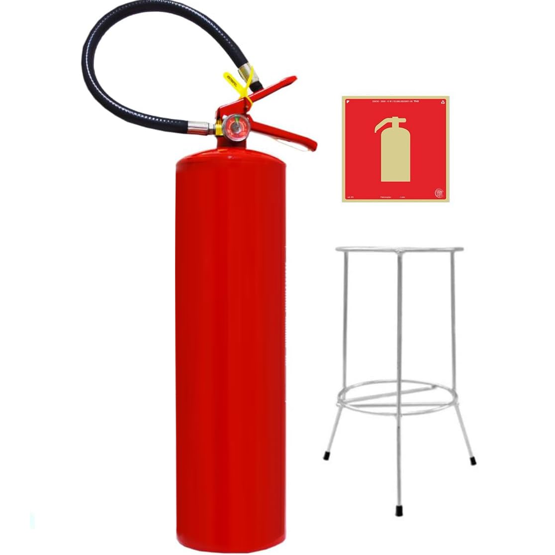 Extintor Pqs - Pó 6Kg ABC - Validade 5 Anos + Suporte Solo + Placa De Sinalização