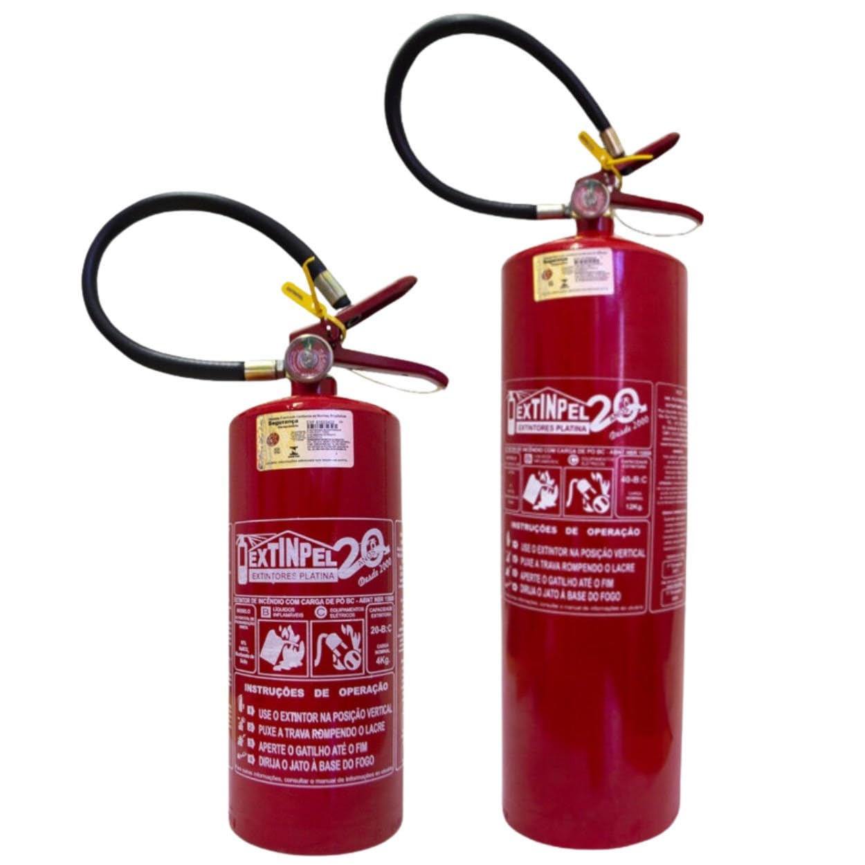 Kit 1 Extintor Pó 4kg Bc + 1 Extintor Água 10 Litros Com Sinalização e Suporte parede