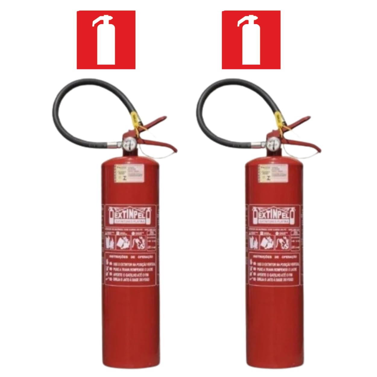 Kit 2 Extintores 6kg Abc - Validade 5 Anos incluso Suporte de parede e sinalização