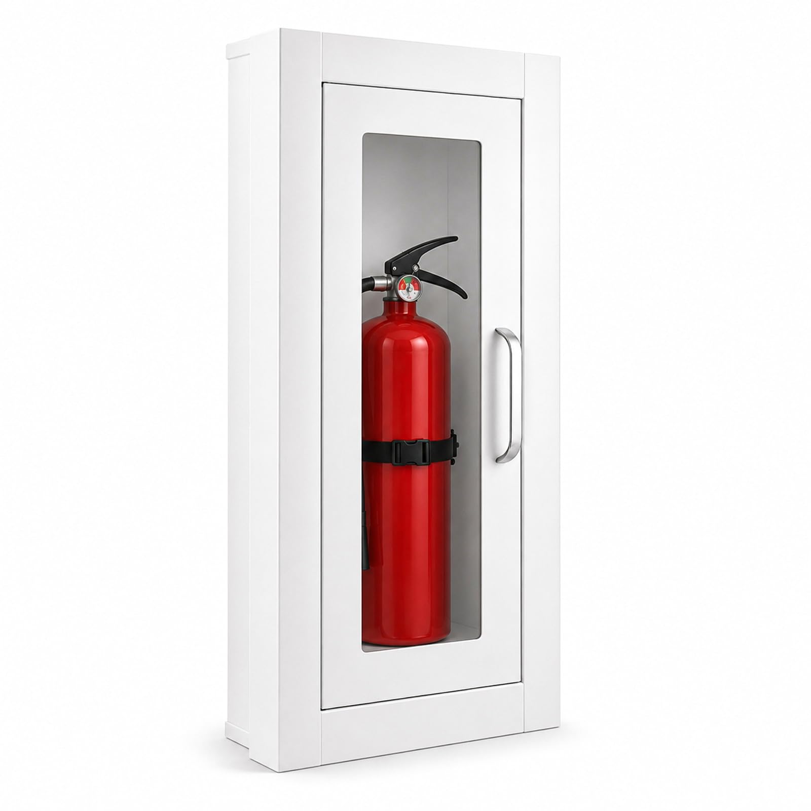 Caixa de extintor de incêndio – Armário de extintor de incêndio de aço semiembutido adequado para extintor de incêndio químico seco de 2,5/5/4,5 kg
