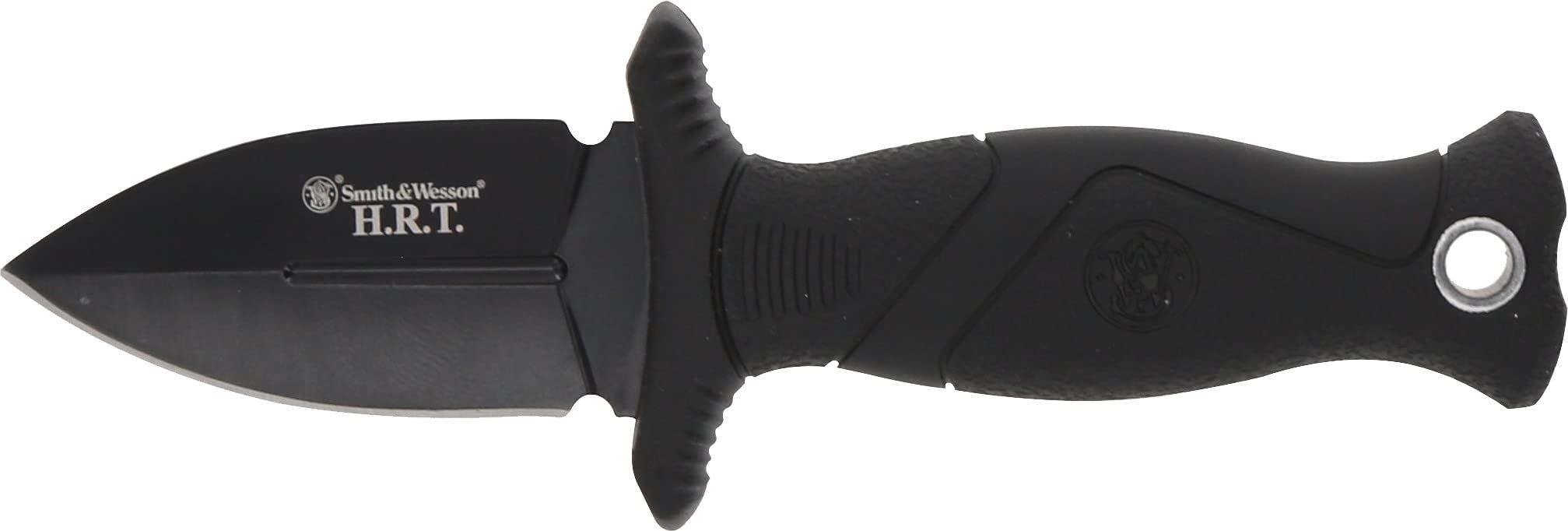 Smith & Wesson Faca de lâmina fixa SS de alto carbono de 12,7 cm com lâmina de borda falsa 2 em 1 e acabamento de aço inoxidável para sobrevivência tática ao ar livre e EDC