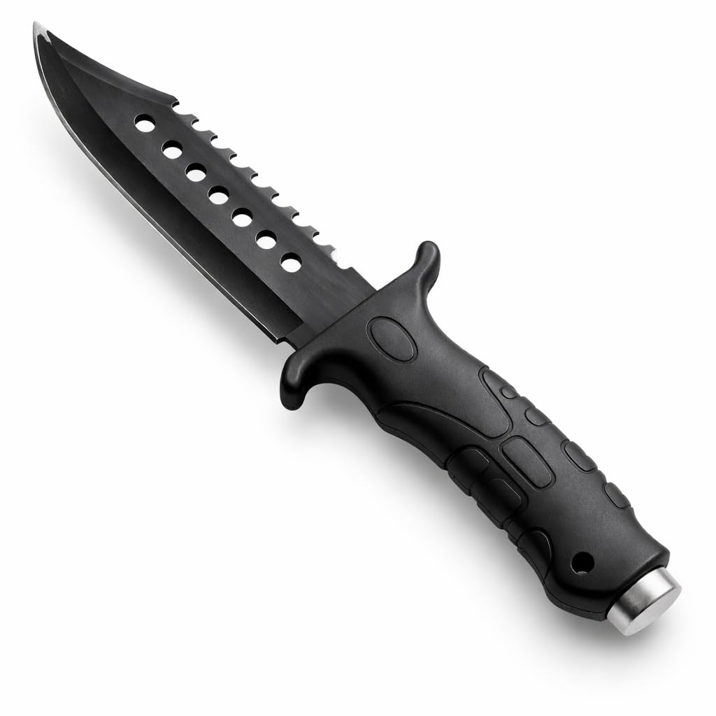 Faca Tática Profissional de Sobrevivência 30cm | Lâmina 18cm em Aço Inox Resistente | Cabo Ergonômico Antiderrapante + Bainha | Faca Camping, Pesca e Uso Outdoor Multifuncional