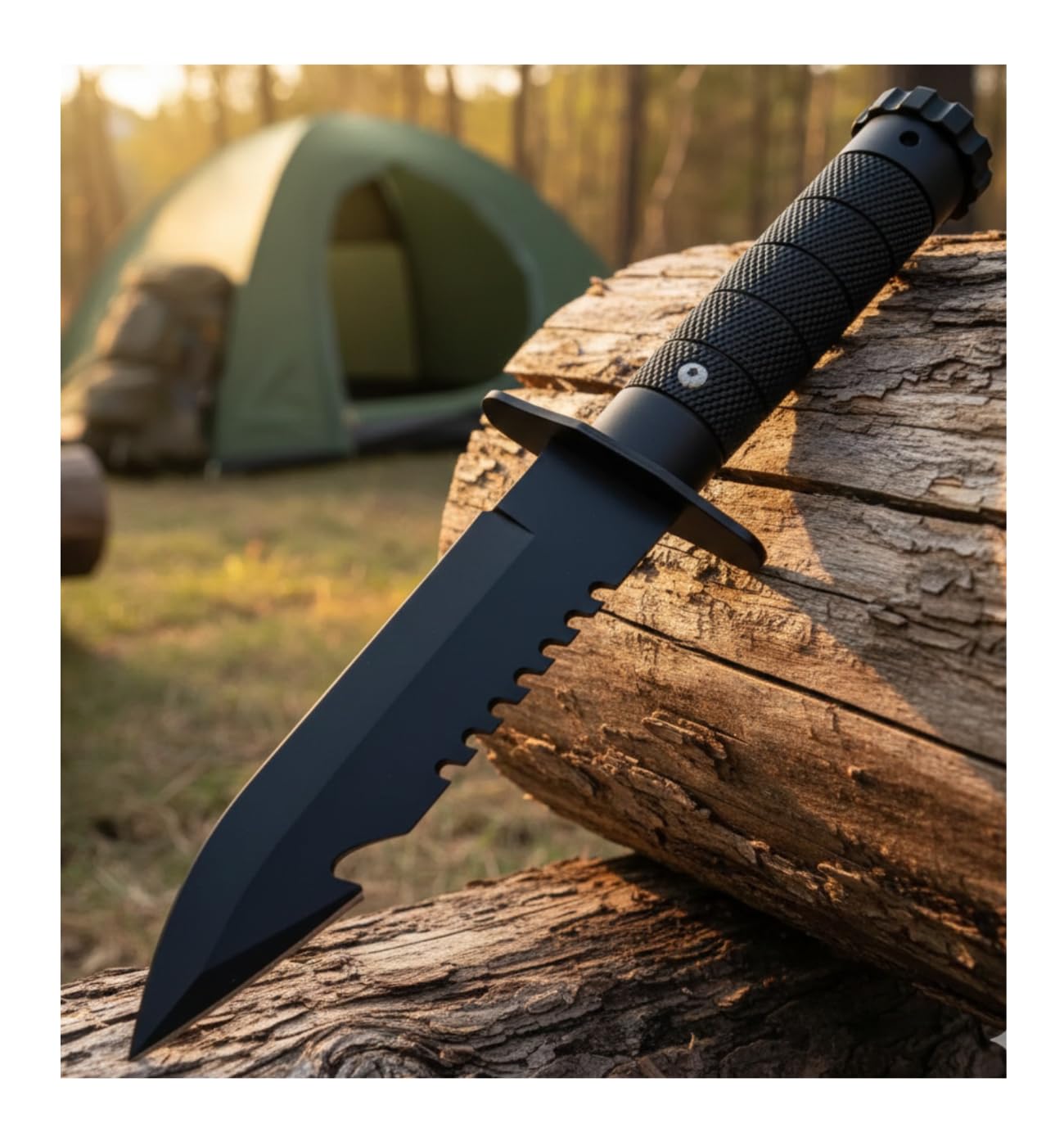 Faca Tática Camping 28cm para Caça Pesca, Sobrevivência e Cozinha