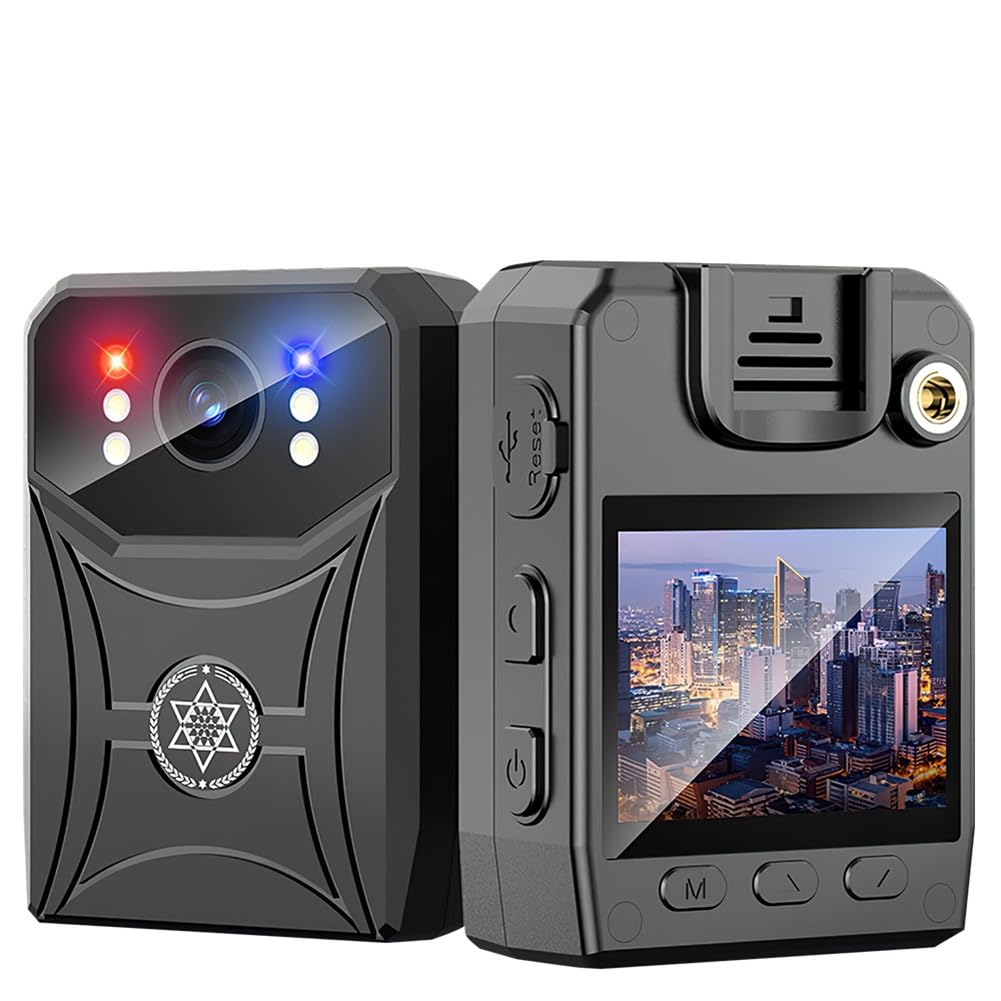 Mini câmera policial 4K gravador de vídeo digital filmadora, câmera de visão noturna infravermelha, câmera corporal, esportiva, clipe traseiro sem Wi-Fi
