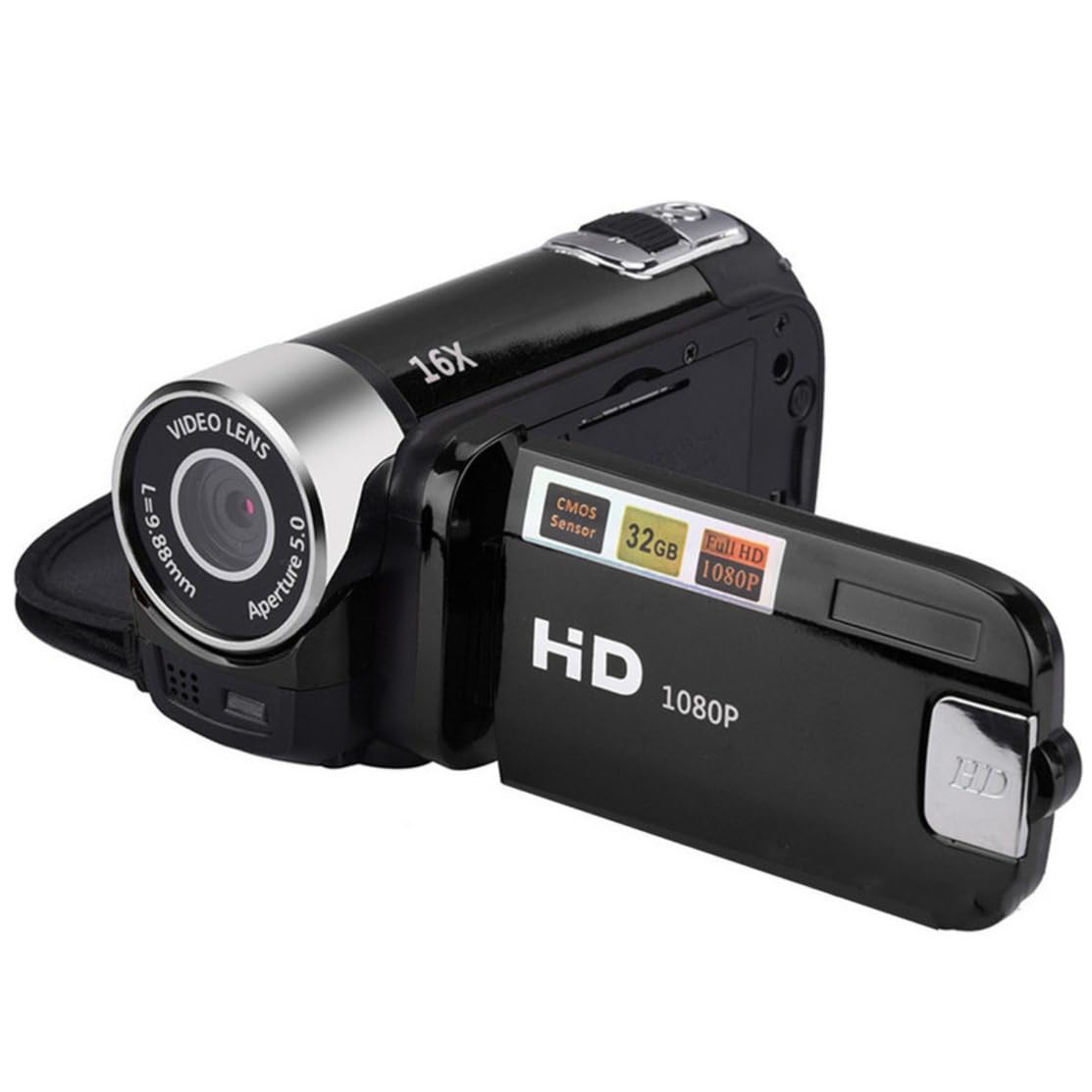 Câmera Filmadora Digital Full HD 1080p Zoom 16x 2.7 (Preto) | Full HD 1080p, Zoom 16x, Vídeo Digital, Tela 2.7