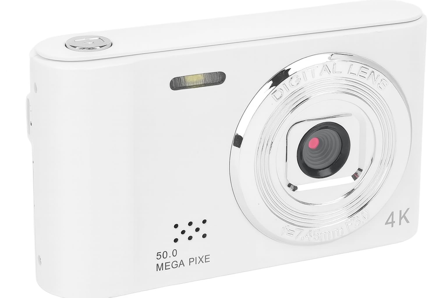 Câmera Digital 4K 50MP com Zoom 8× | Filmadora HD para Vídeo, Vlog e Fotografia | Autofoco, Tela LCD Flip, Sensor CMOS Compacta (branco)