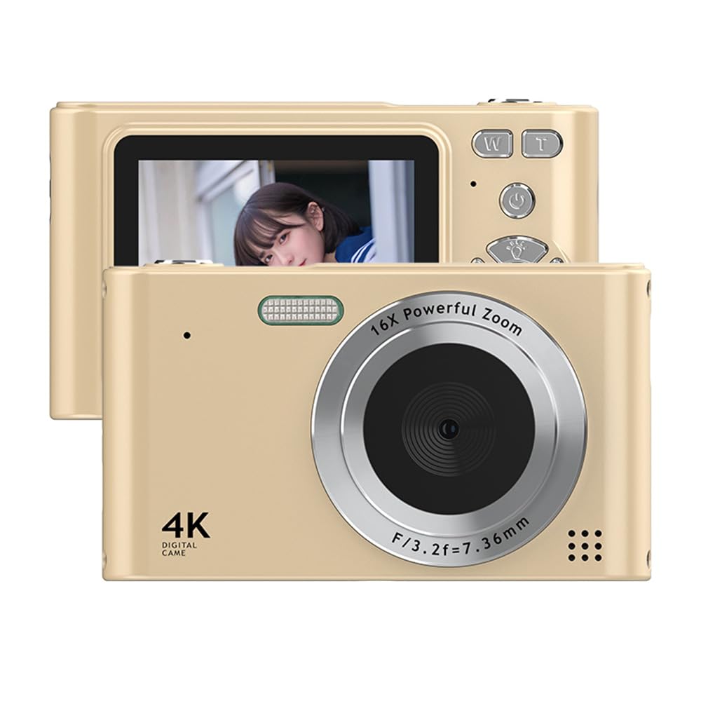 Câmera Digital 4K Filmadora de Vídeo 48MP Tela 2 4 Polegadas 16X Anti-shake Detecção Rostos Efeito Beleza Movimento Flash Integrado Bateria