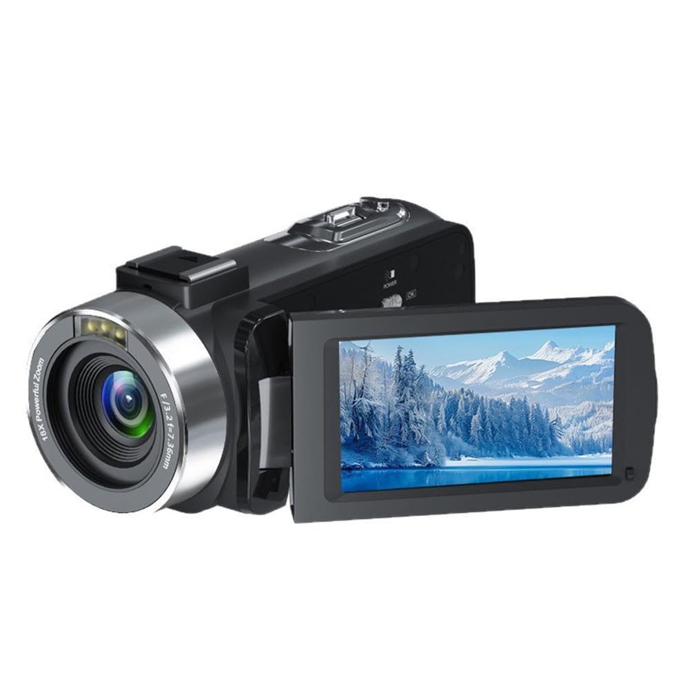 Câmera de vídeo 4K Full HD habilitada para WiFi, filmadora de 80 MP, rotação de 270°, gravador de vídeo DV de 3 polegadas, filmadoras digitais com zoom de 18X