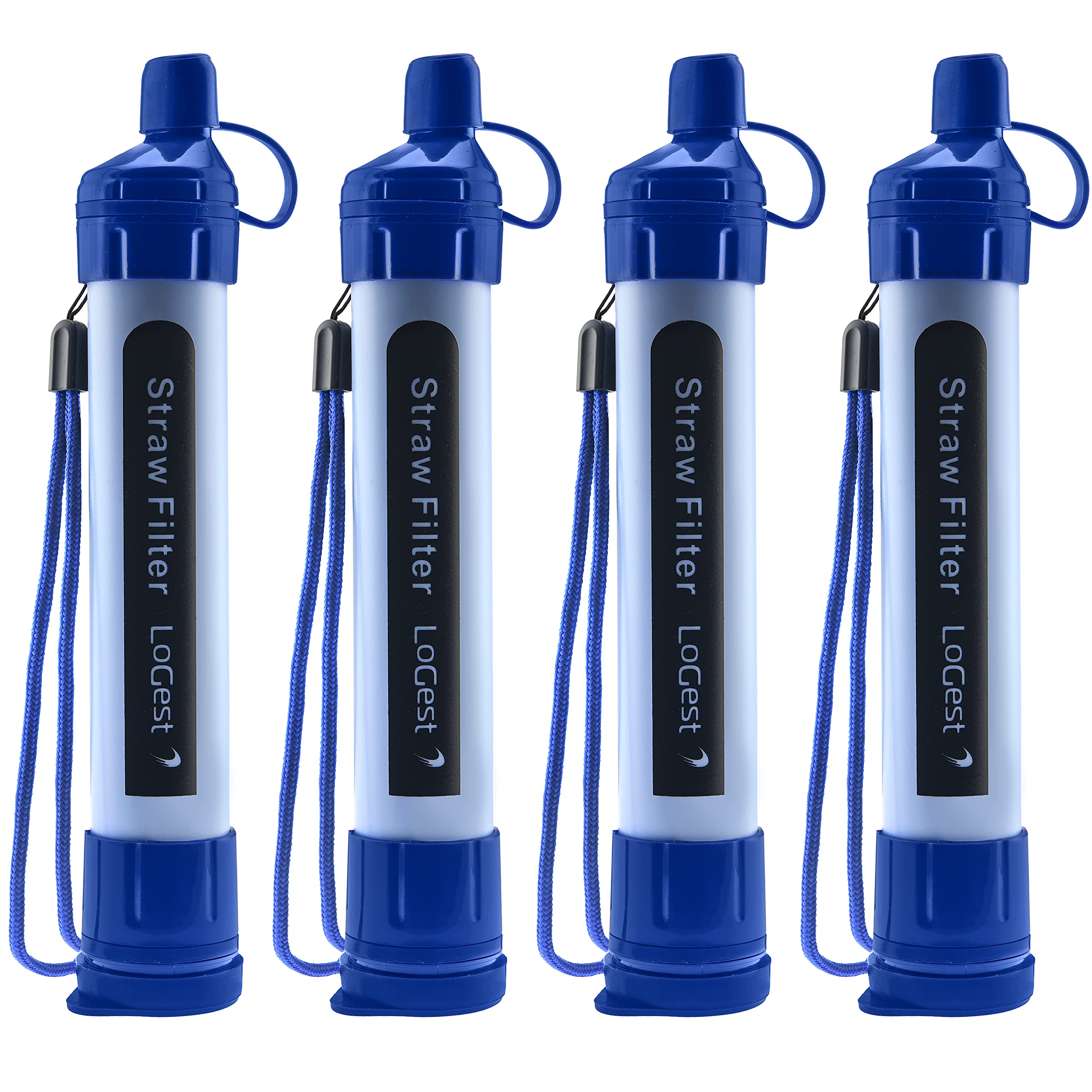 Logest Palha de filtro de água de 4 pacotes - dispositivo de purificação de água portátil, compacto e multiuso para kits de emergência, atividades ao ar livre, camping, viagens