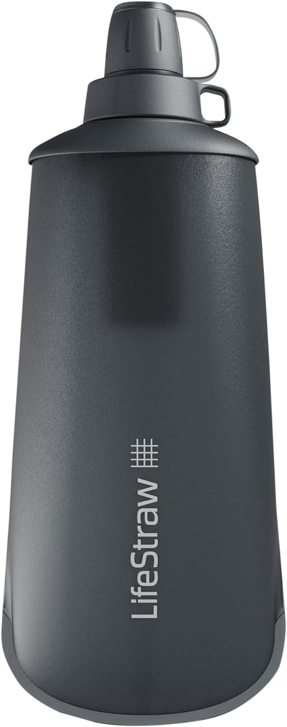 LifeStraw Filtro de água da série Peak – 1L, Dark Mountain Gray, protege contra bactérias e parasitas, ultracompacto e versátil