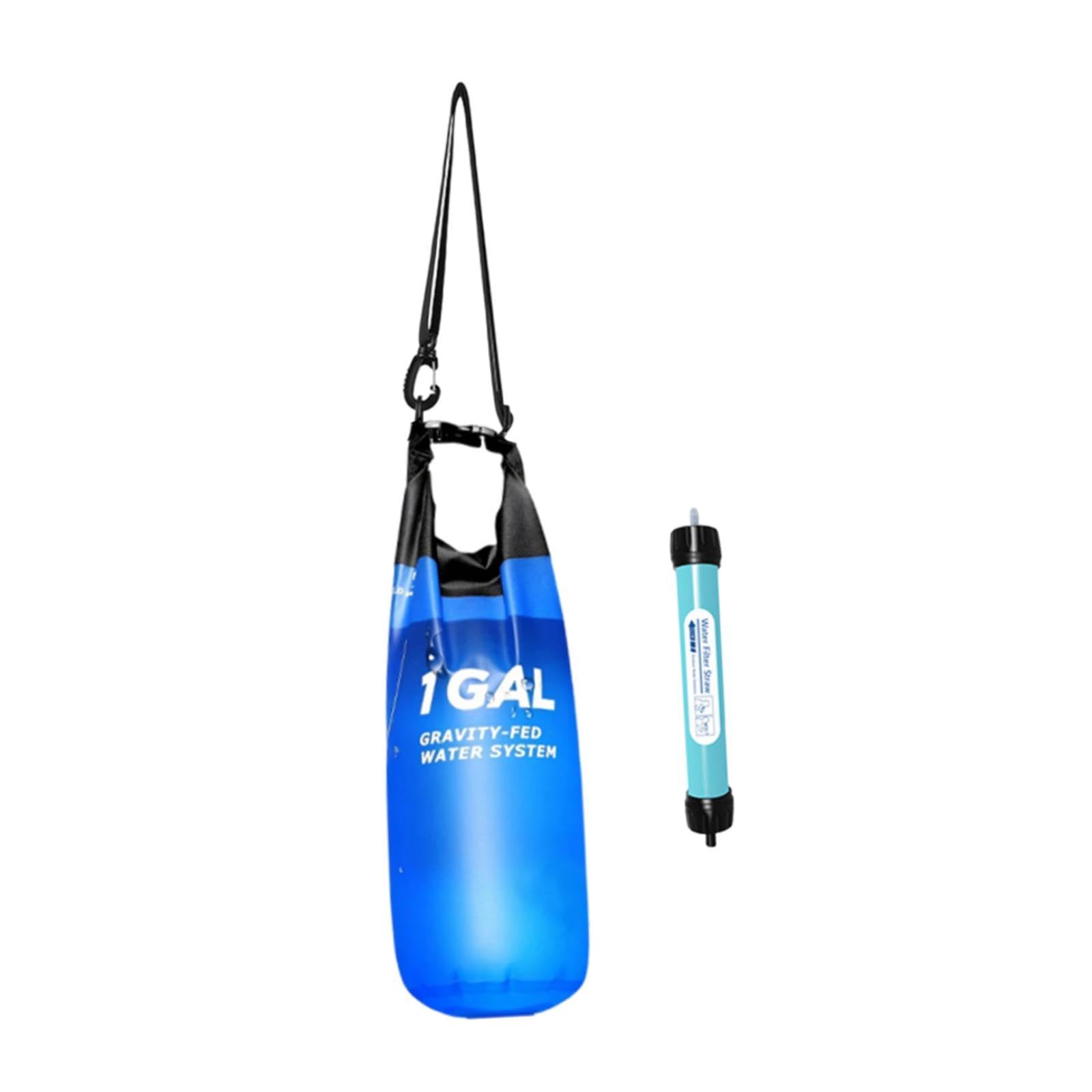 menolana de filtro de água Bolsa de água portátil Bolsa de compressão Material TPU de filtragem grande Bexiga de hidratação para camping ao ar, 1 Galão