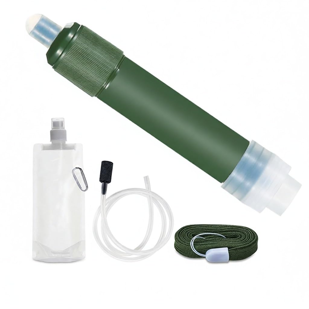 Filtro De Água Portátil 4000L Com Carvão Ativado Para Camping E Trilha | Ultrafiltração, Carvão Ativado, 130g, 15cm, Reutilizável, Mochilão, ergência, Rio