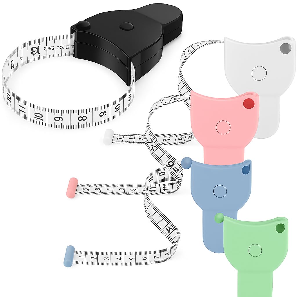 Fita Métrica Corporal Leve e Portátil com Trava de Segurança: 1,5m – Medição para Academia, Fitness e Dieta – Compacta e Resistente (Preto)